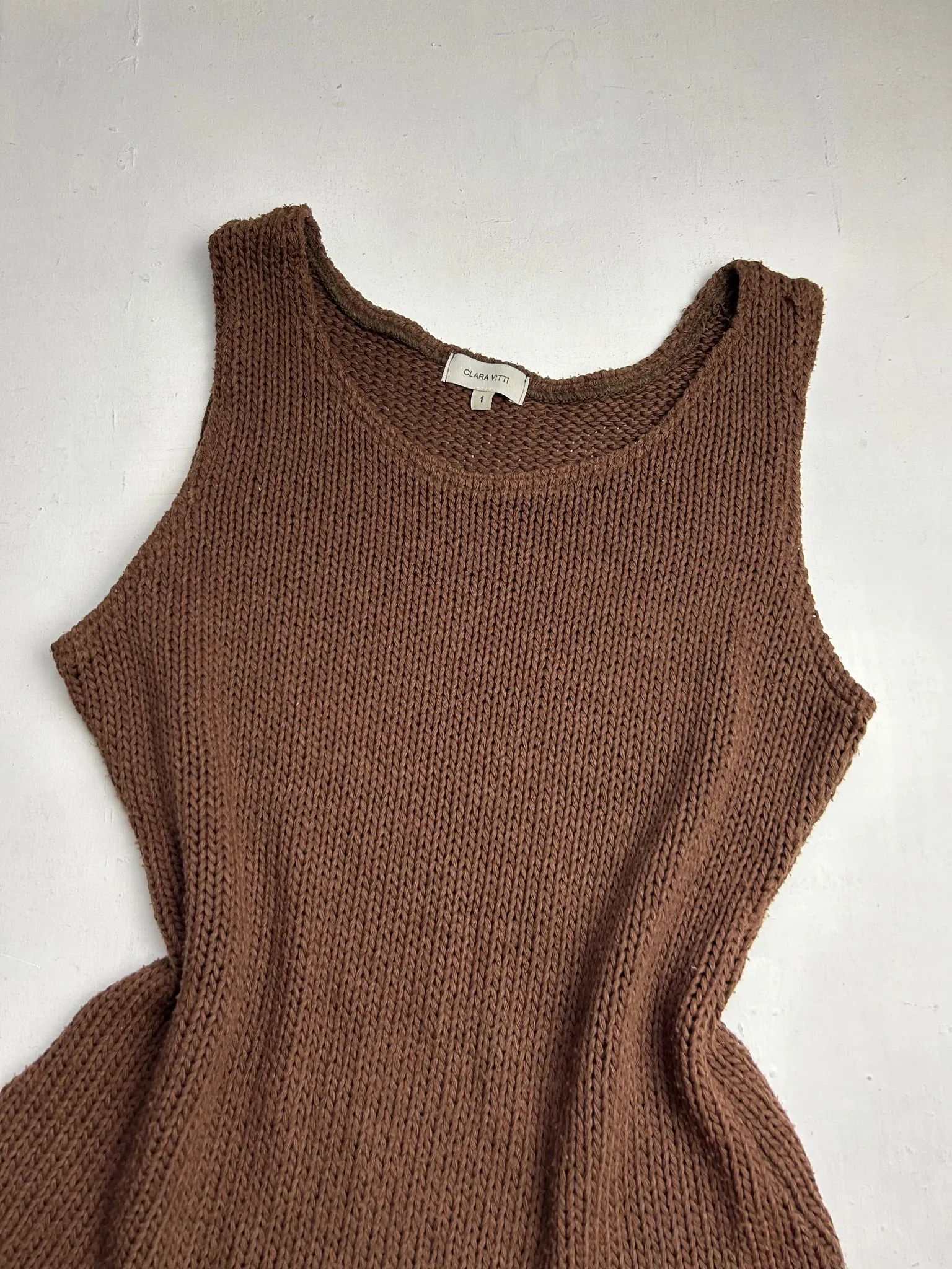 Brown crochet knitted tank top   bolero set (S/M)