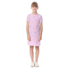 Bubblegum Bunny Shooting Stars Kids' Short Sleeve Dress