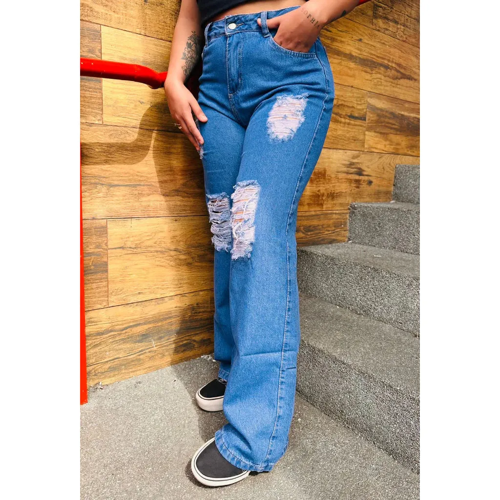 Calça Jeans Cargo Feminina Wide Leg Pantalona Blogueirinha