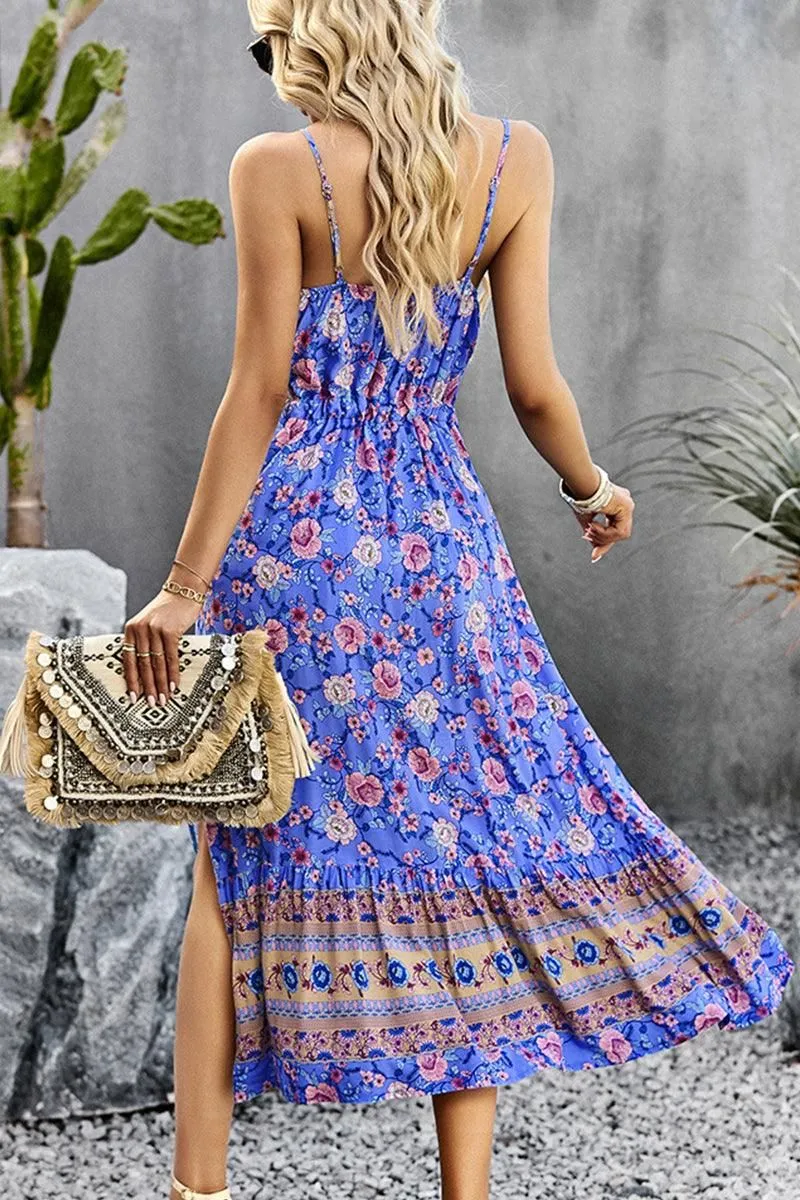 CAMI STYLE PATTERNED LONG DRESS