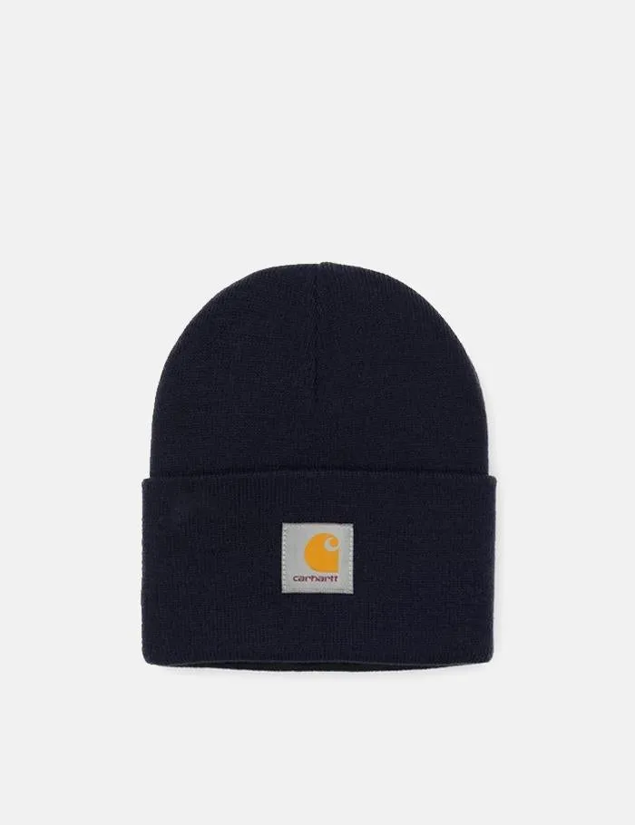 Carhartt-WIP Watch Cap Beanie Hat - Dark Navy Blue