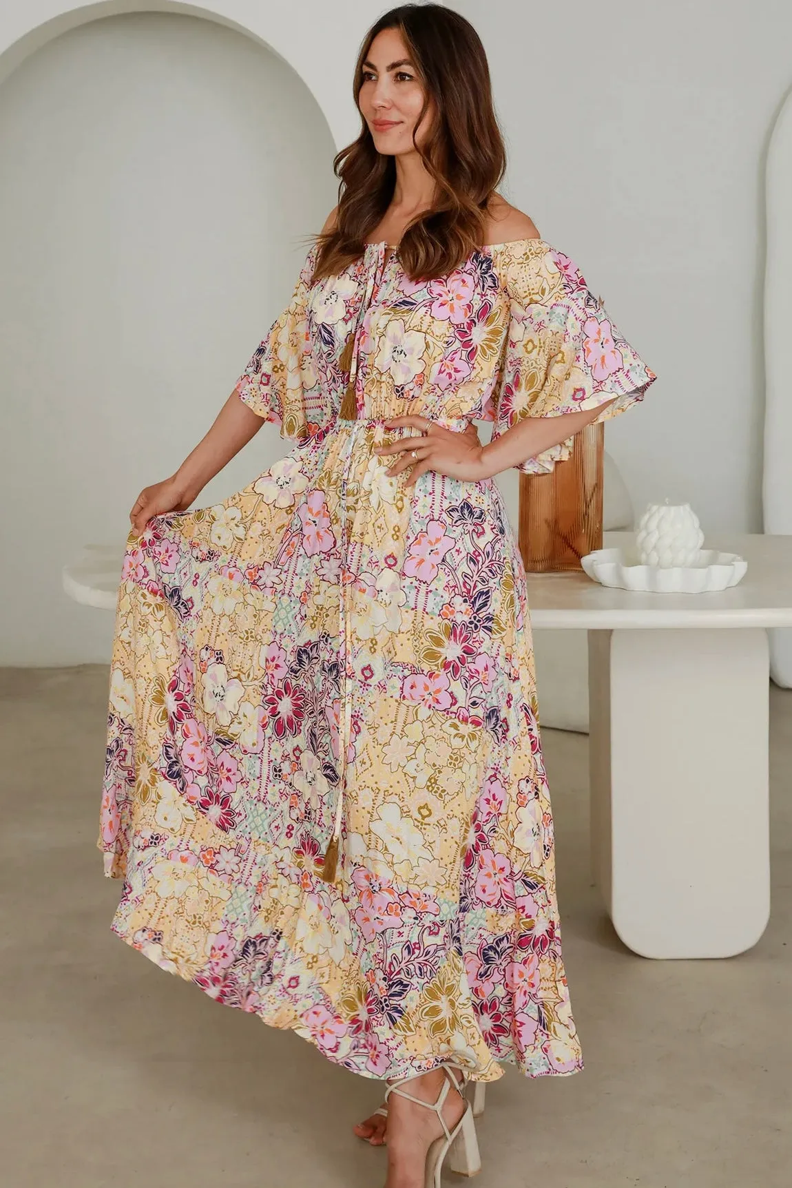 CARMEN OFF THE SHOULDER MAXI DRESS