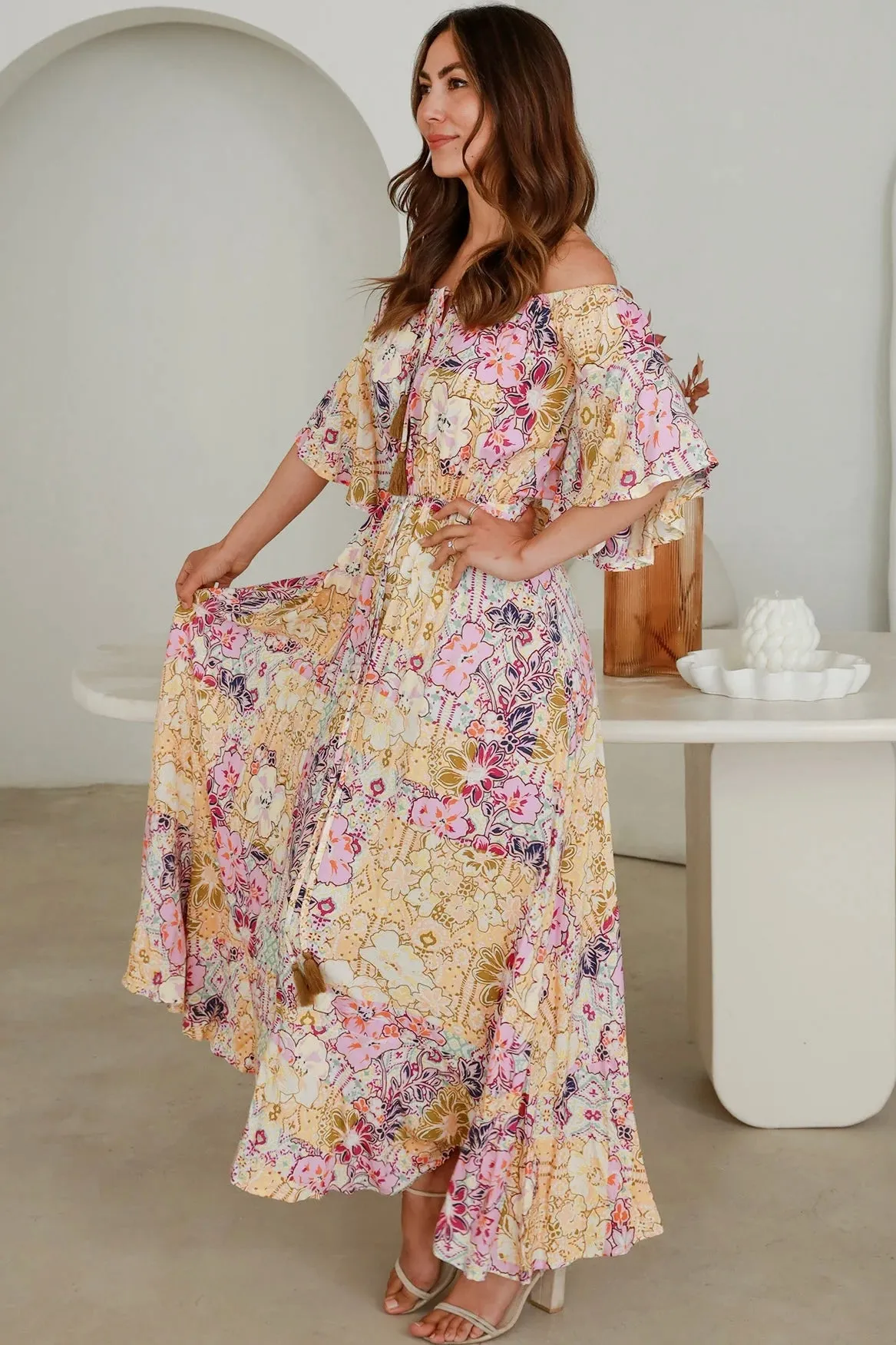 CARMEN OFF THE SHOULDER MAXI DRESS