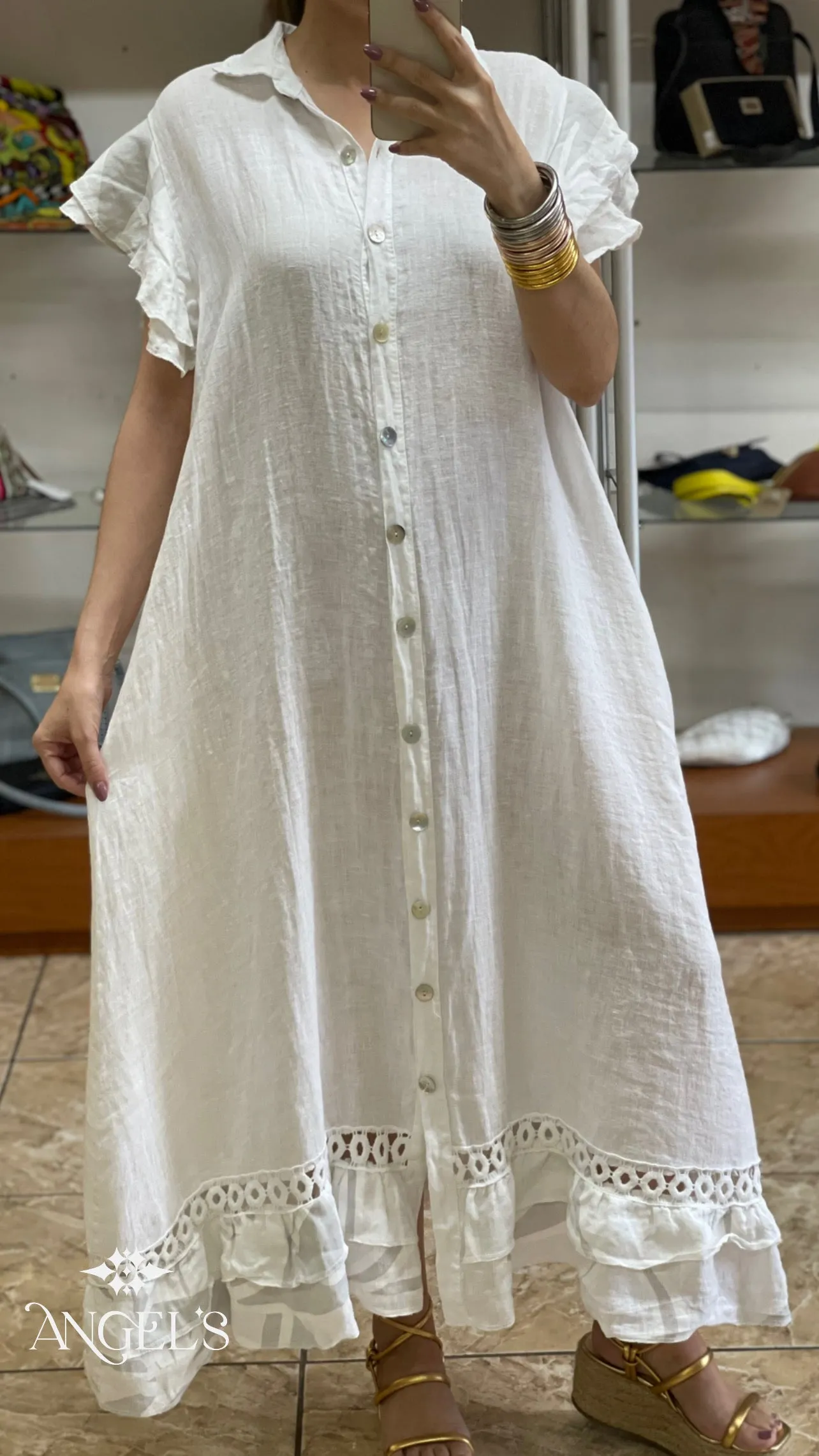 Caroline Linen Maxi Dress