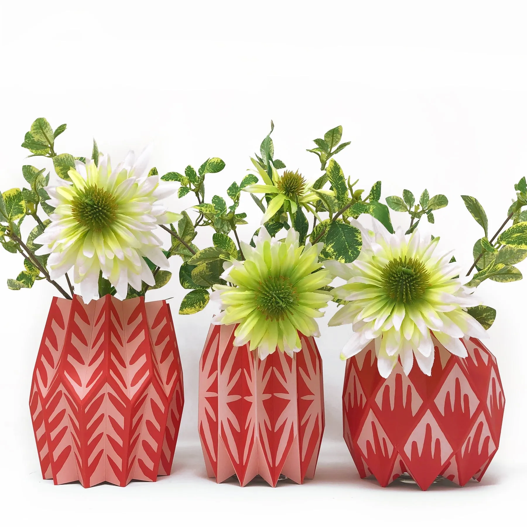 Coral Paper Vase Wrap