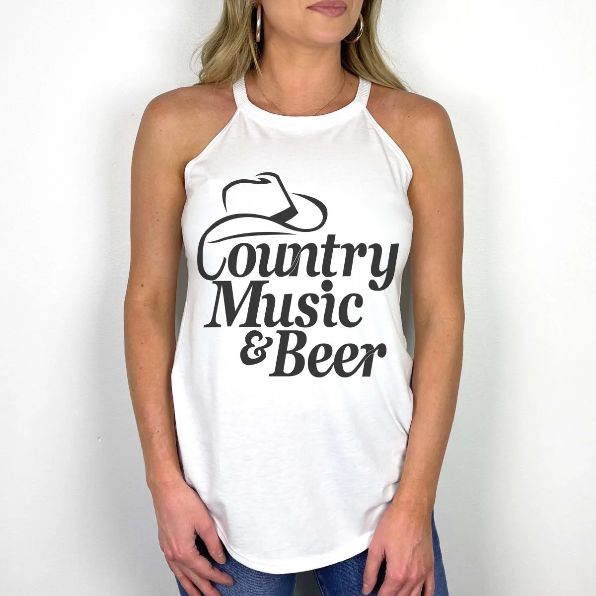 Country Music & Beer High Neck Tank