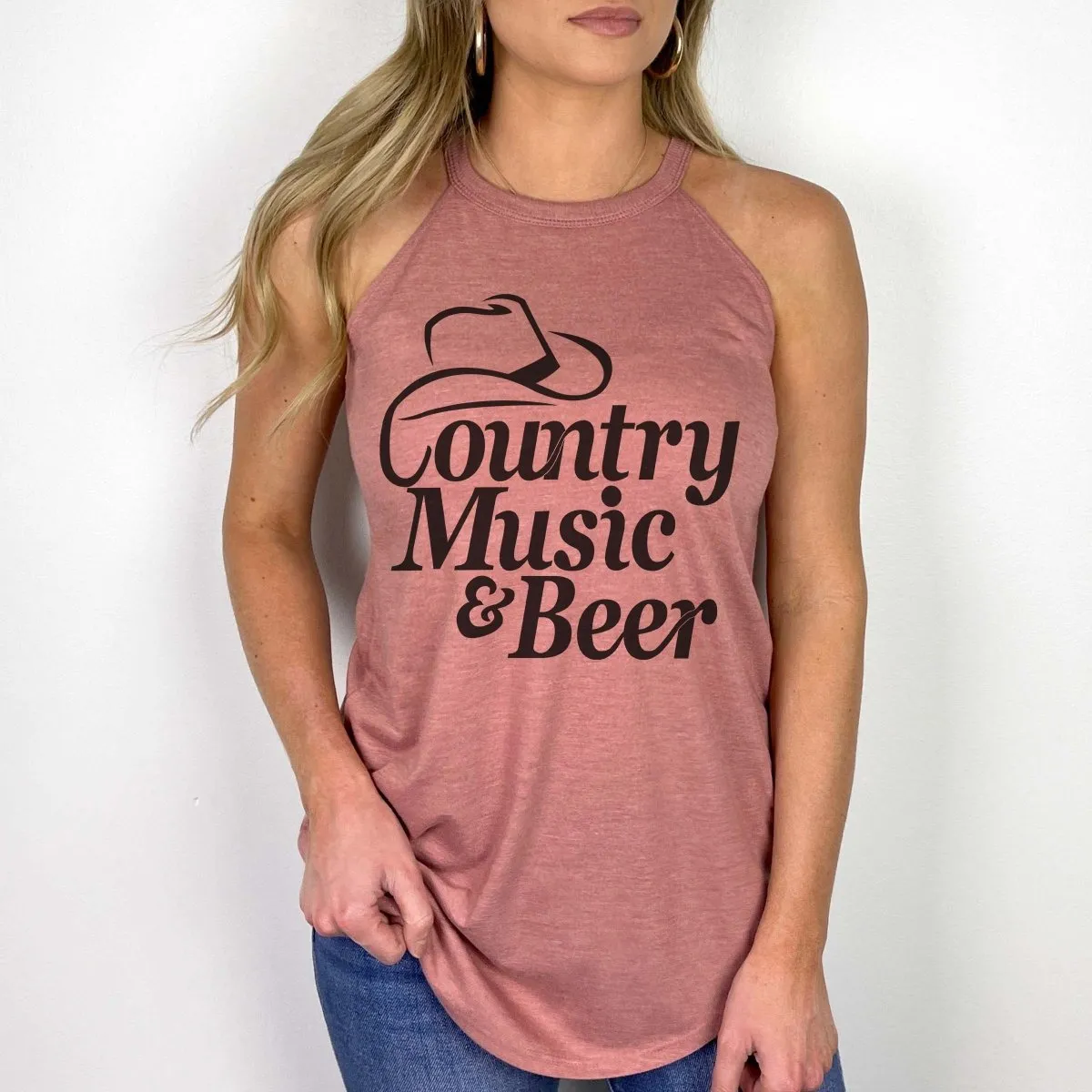 Country Music & Beer High Neck Tank