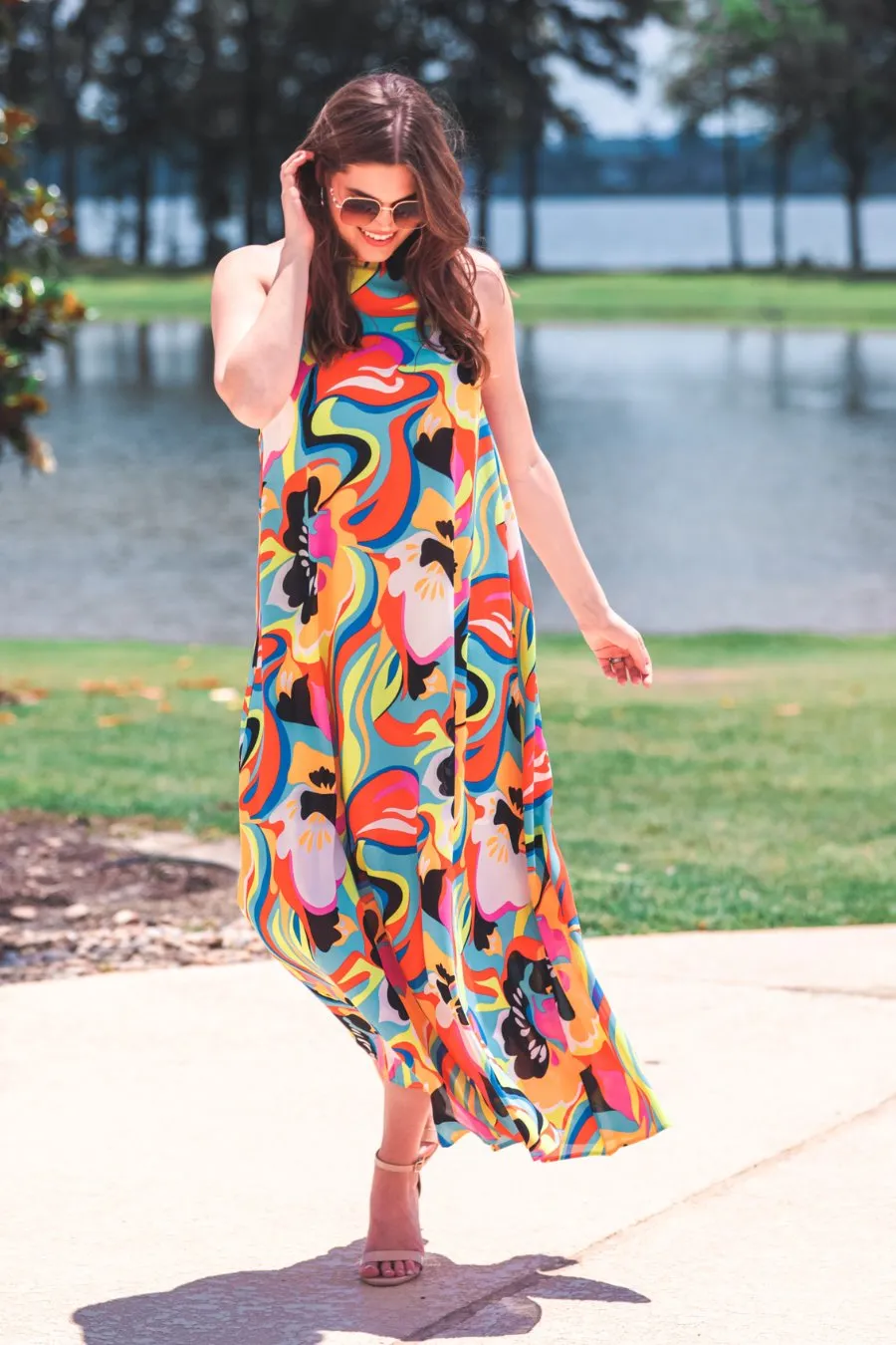 Cozumel Abstract Maxi Dress