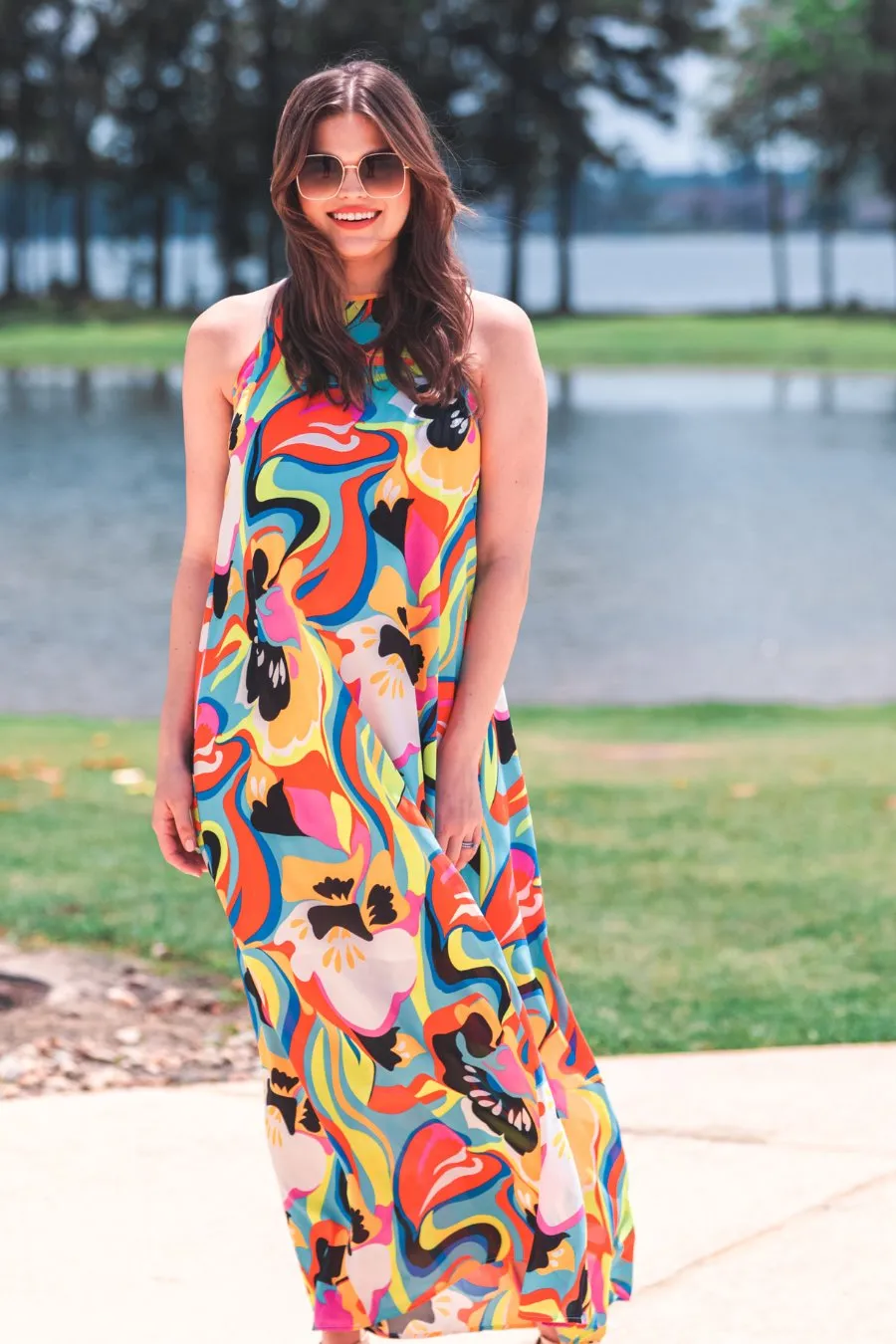 Cozumel Abstract Maxi Dress