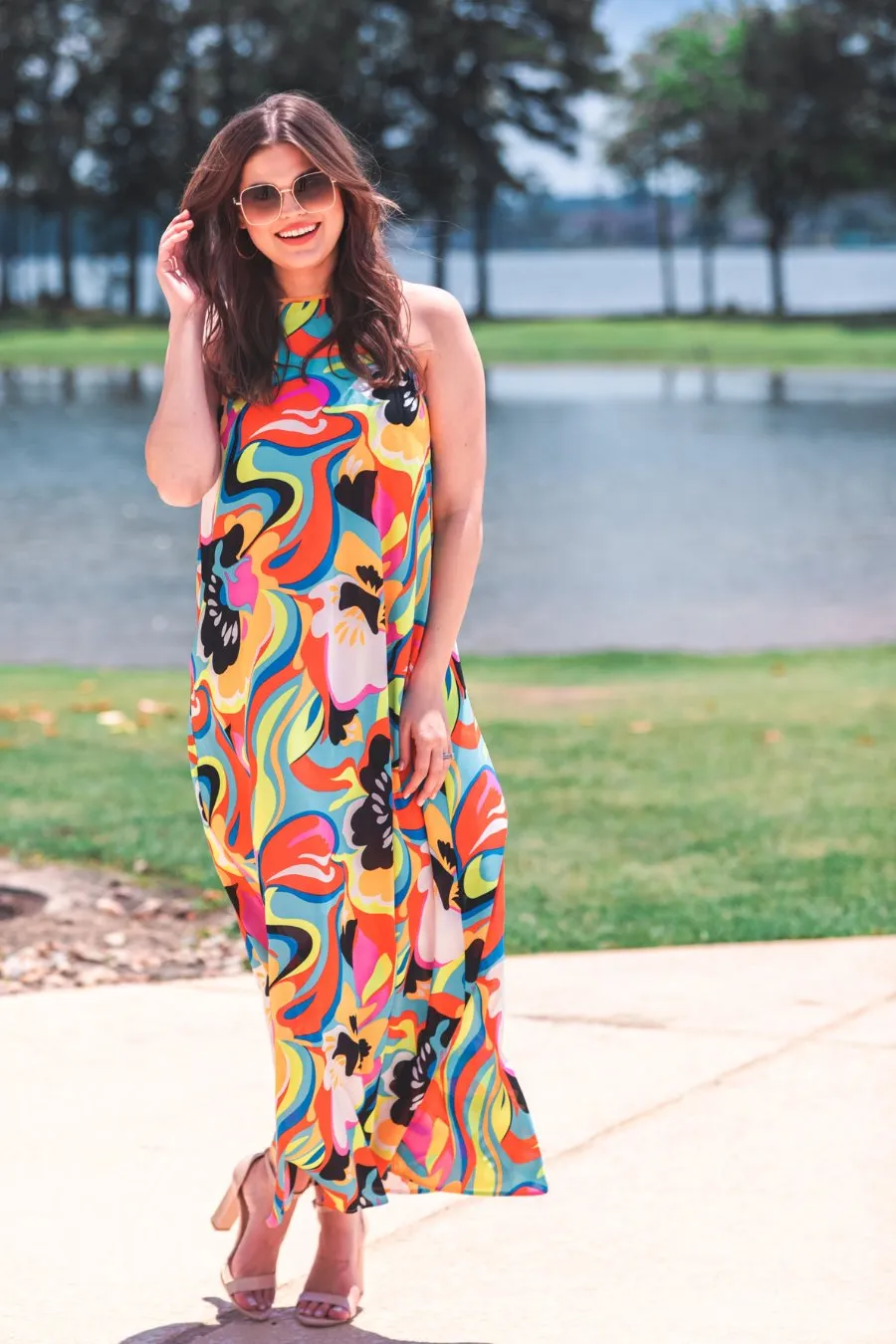 Cozumel Abstract Maxi Dress