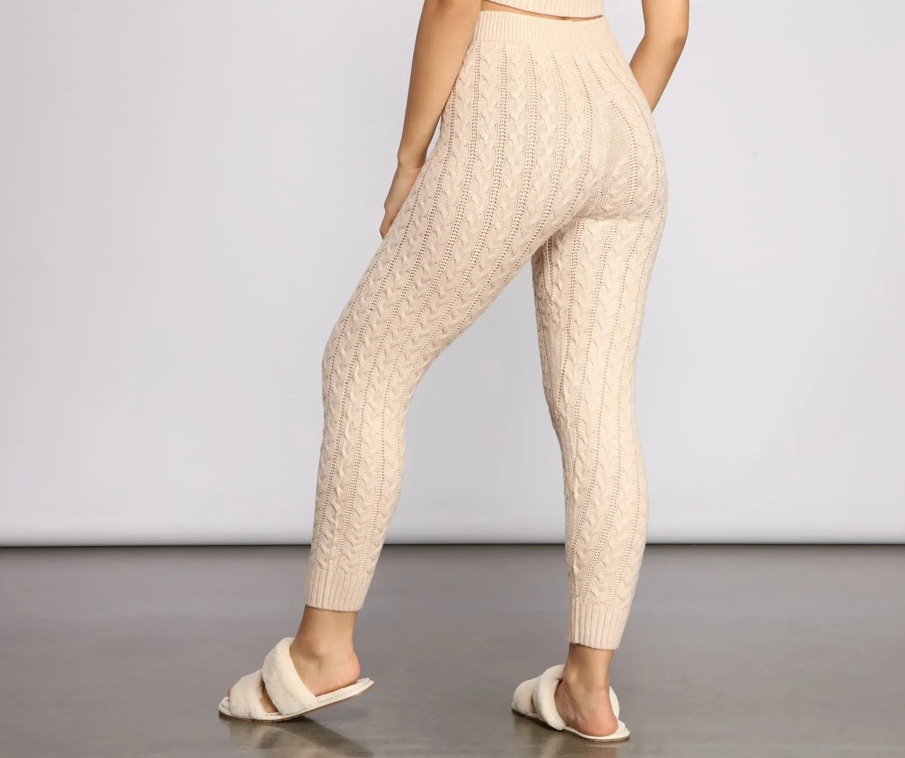 Cozy Moment Cable Knit Pajama Leggings