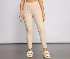 Cozy Moment Cable Knit Pajama Leggings