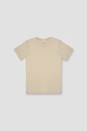 Crew Neck Basic T-Shirt For Men - Beige