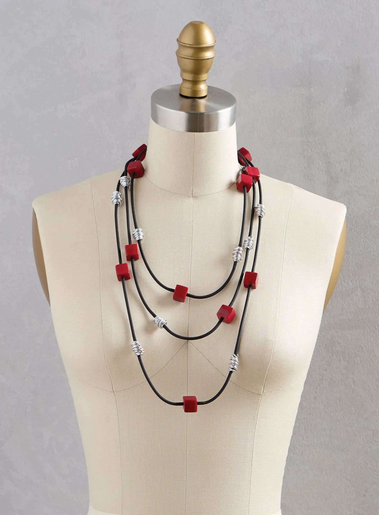 Crimson Cubes XL Necklace