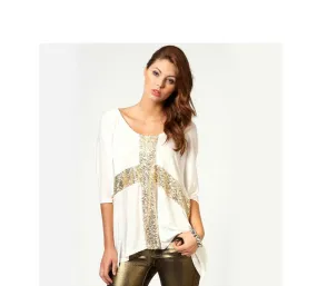 Cross Sequin Top