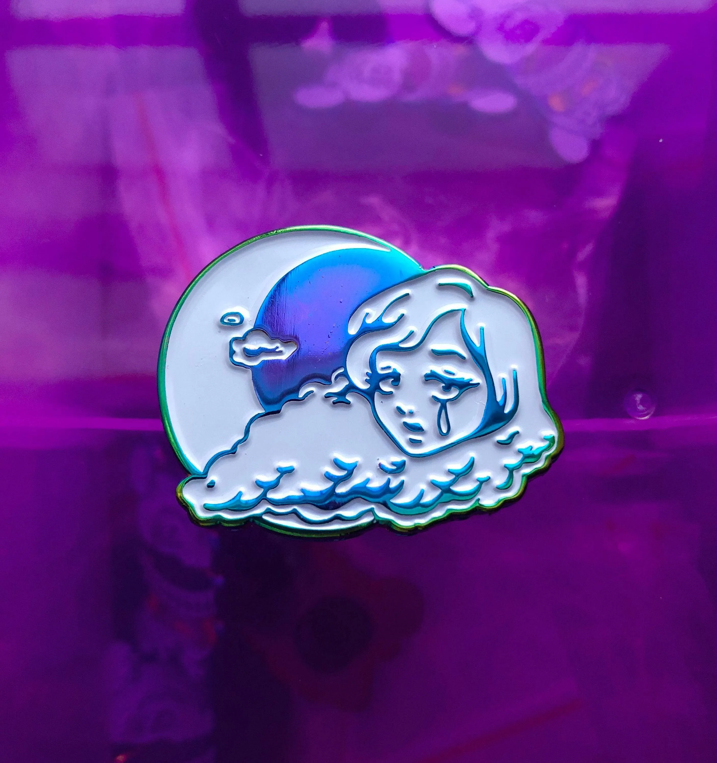 Crying Cloud Rainbow Metal Enamel Pin