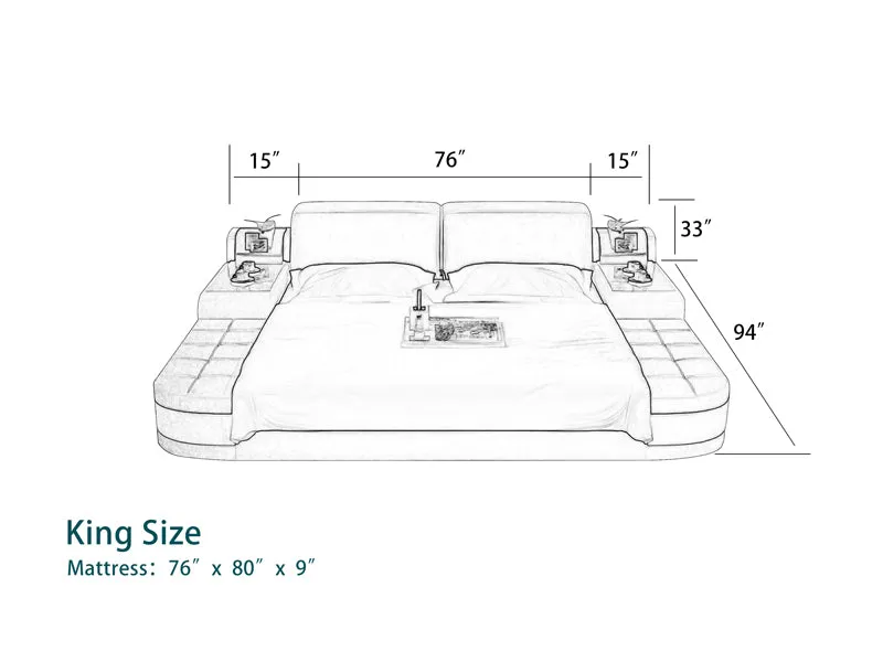 (Custom Order) Jubilee Furniture - Casun Leather Bed With Storage