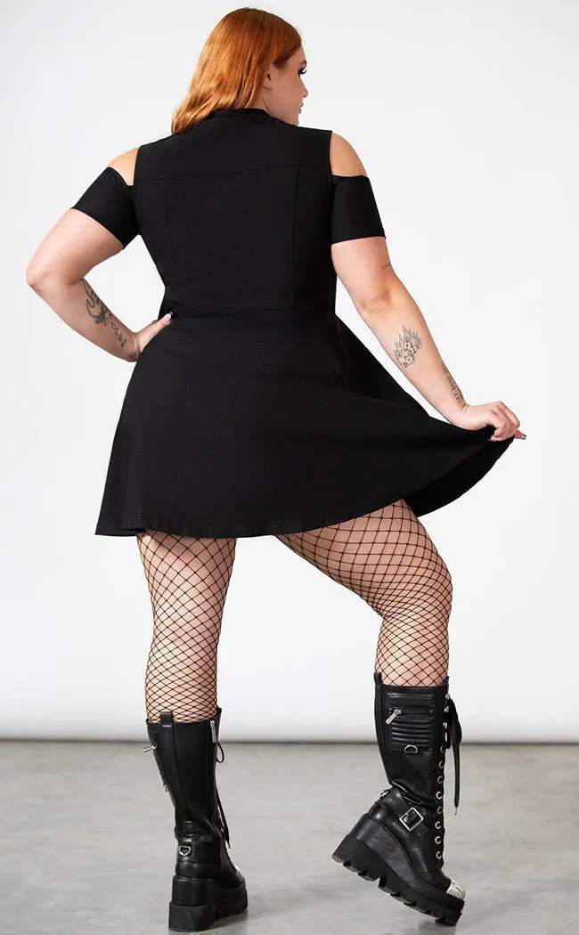 Cybermancy Zip Skater Dress [Plus-Size]