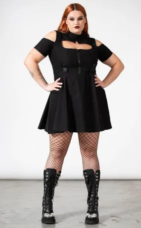 Cybermancy Zip Skater Dress [Plus-Size]