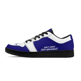 DCYG Blue & White, Black Sole Low-Top Leather Sneakers