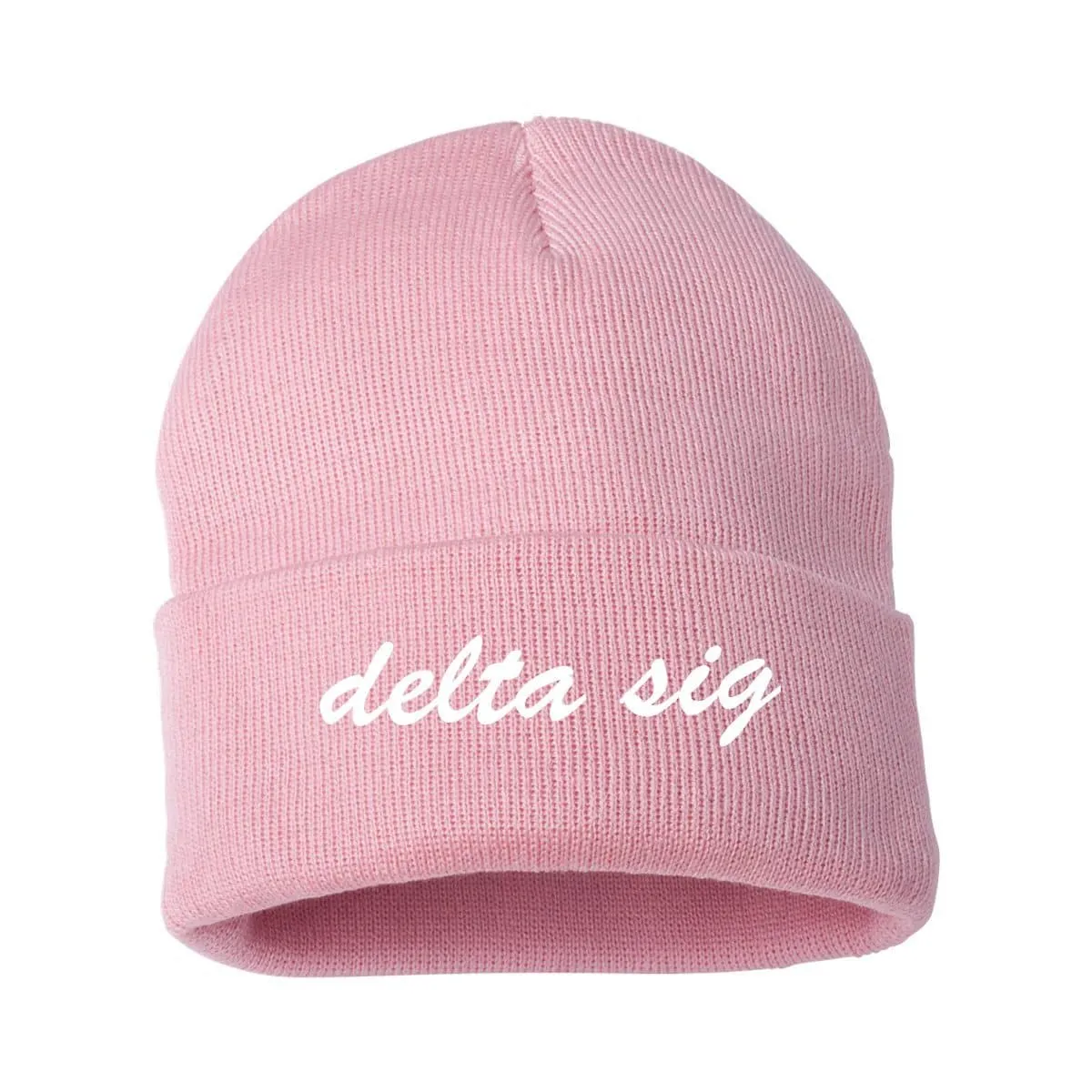 Delta Sig Pink Sweetheart Beanie