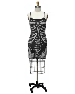 Dem Bones- the Skeleton Print Y2K Inspired Mini Dress