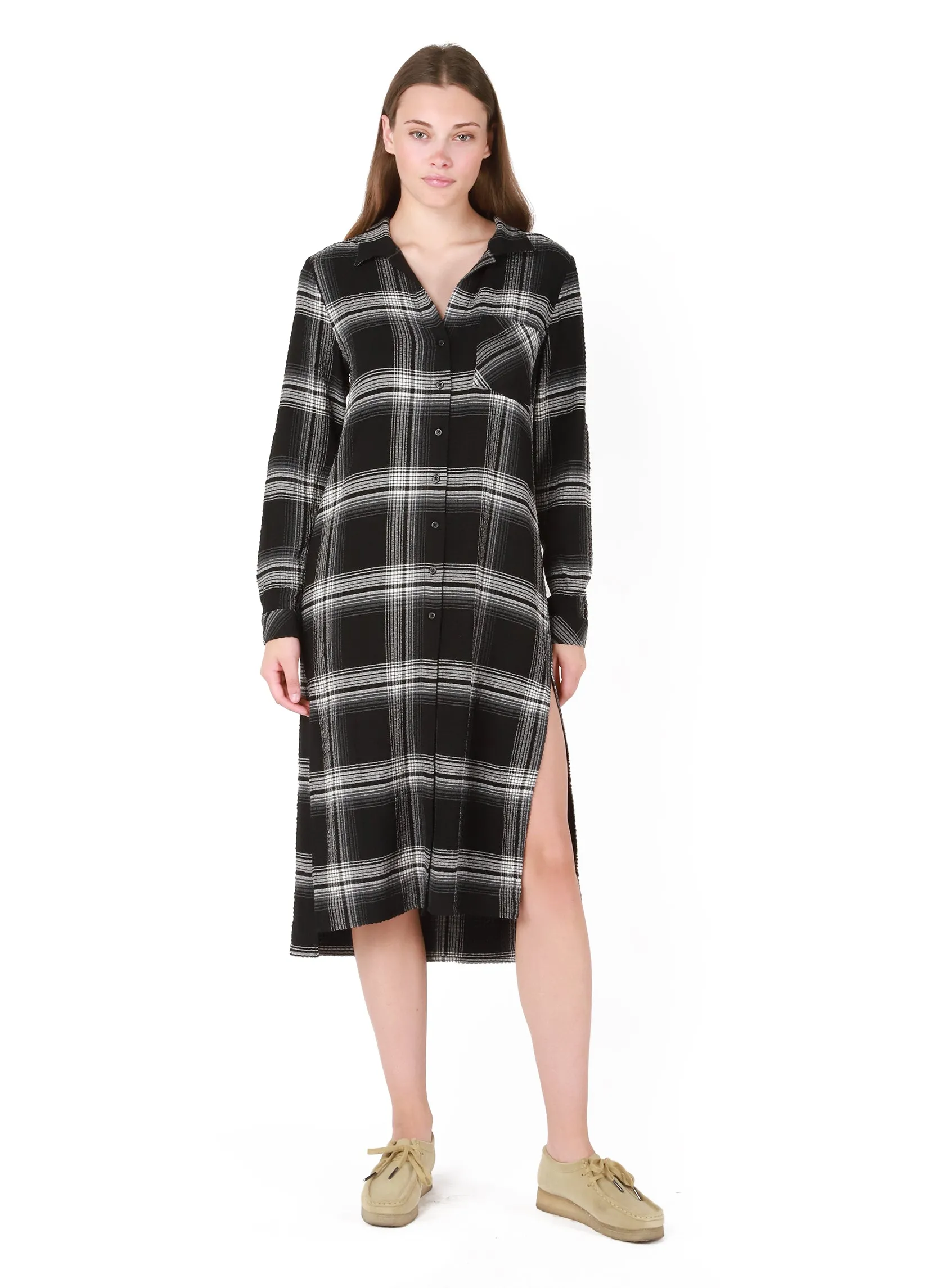 Dex Frankie Plaid Maxi Shirtdress