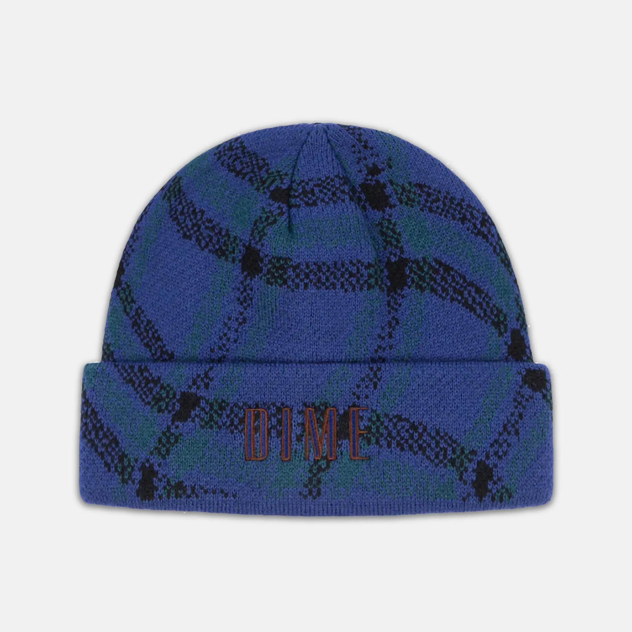 Dime MTL - Wavy Plaid Beanie - Teal