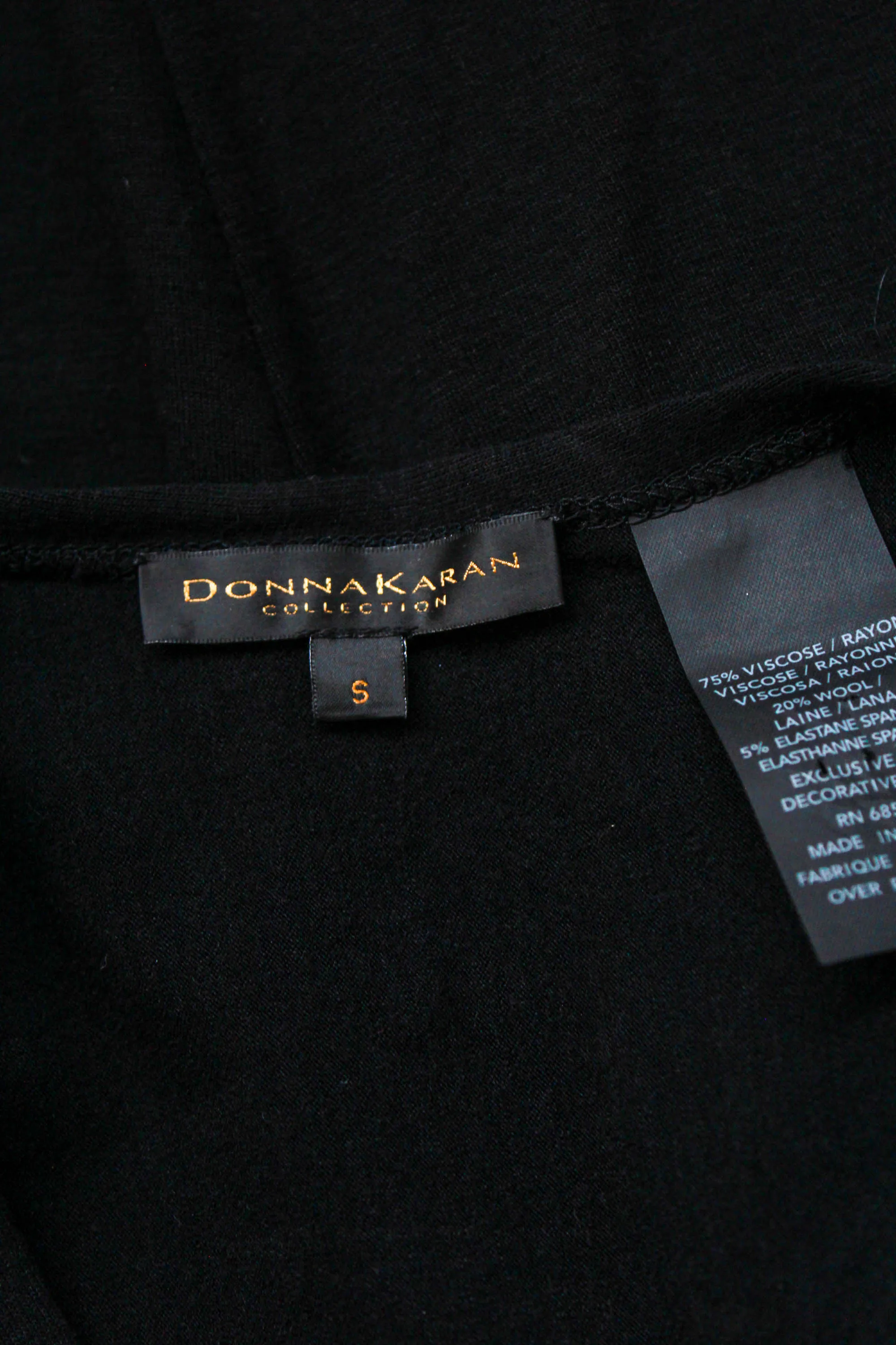 Donna Karan New York Black Knit Dress with Waist Tie, Small