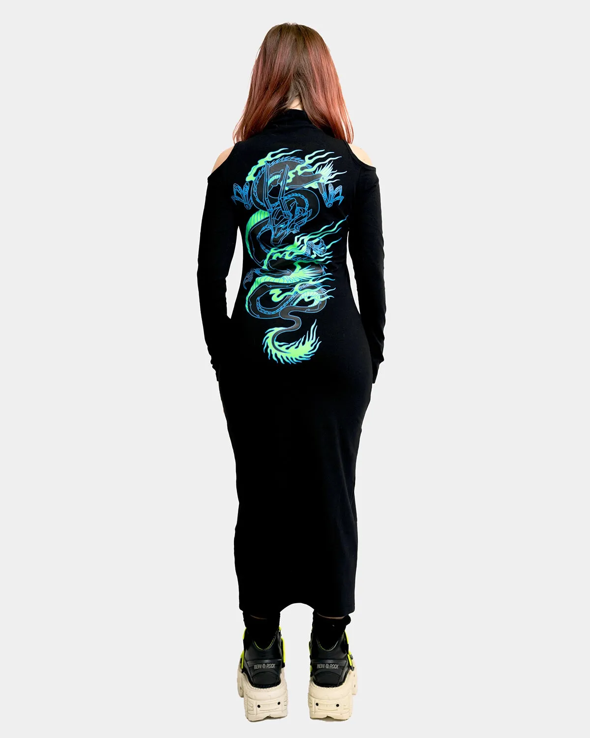 DRAGONITE LONG SLEEVE DRESS BLACK