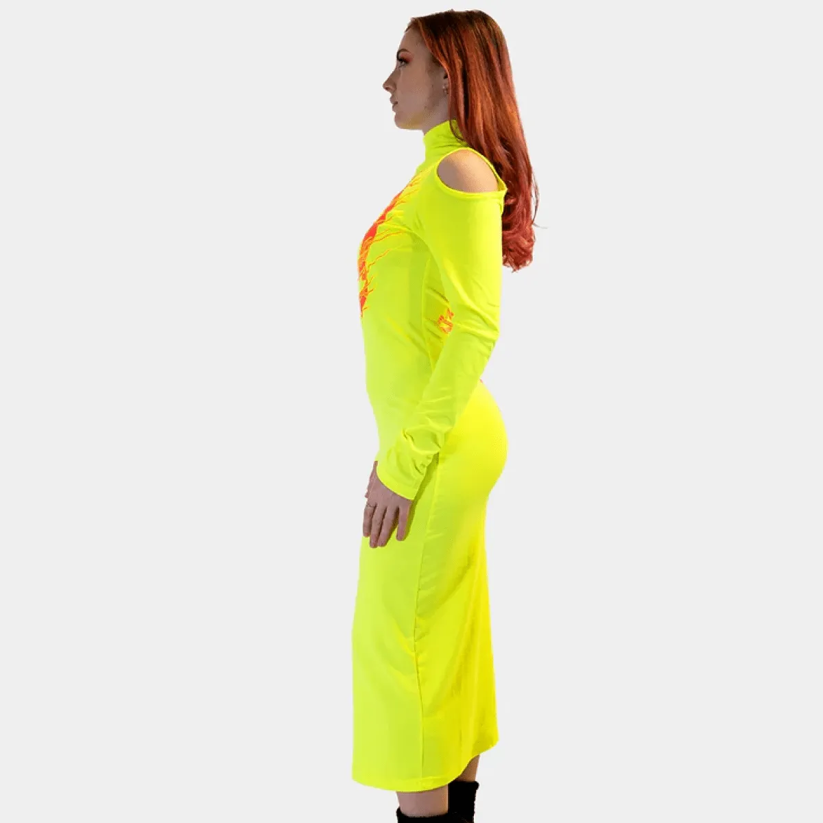 DRAGONITE LONG SLEEVE DRESS FLUO / YELLOW