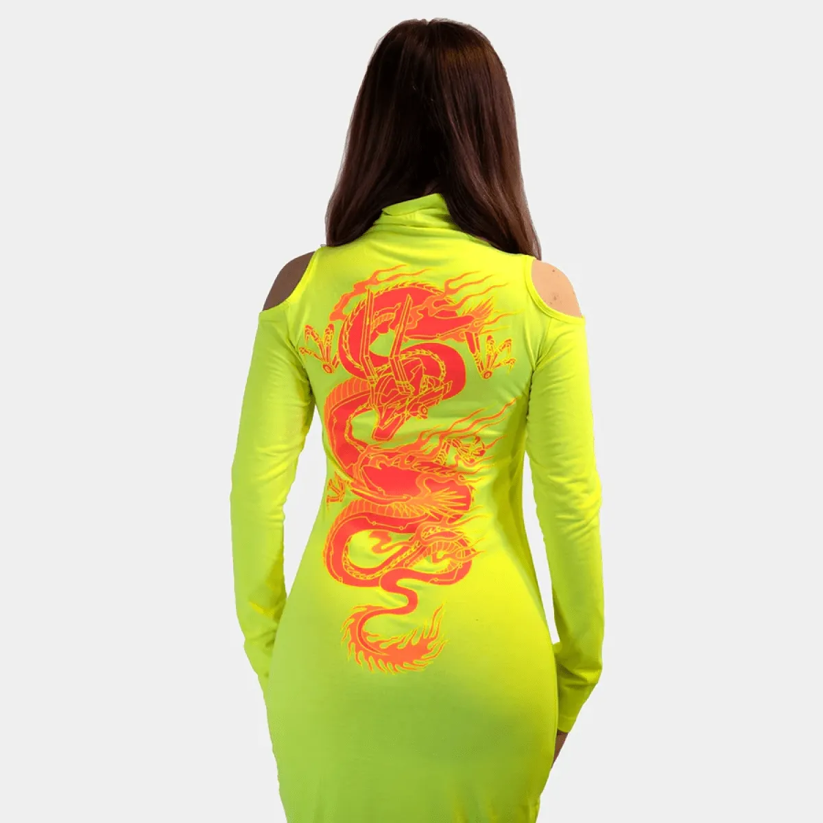 DRAGONITE LONG SLEEVE DRESS FLUO / YELLOW