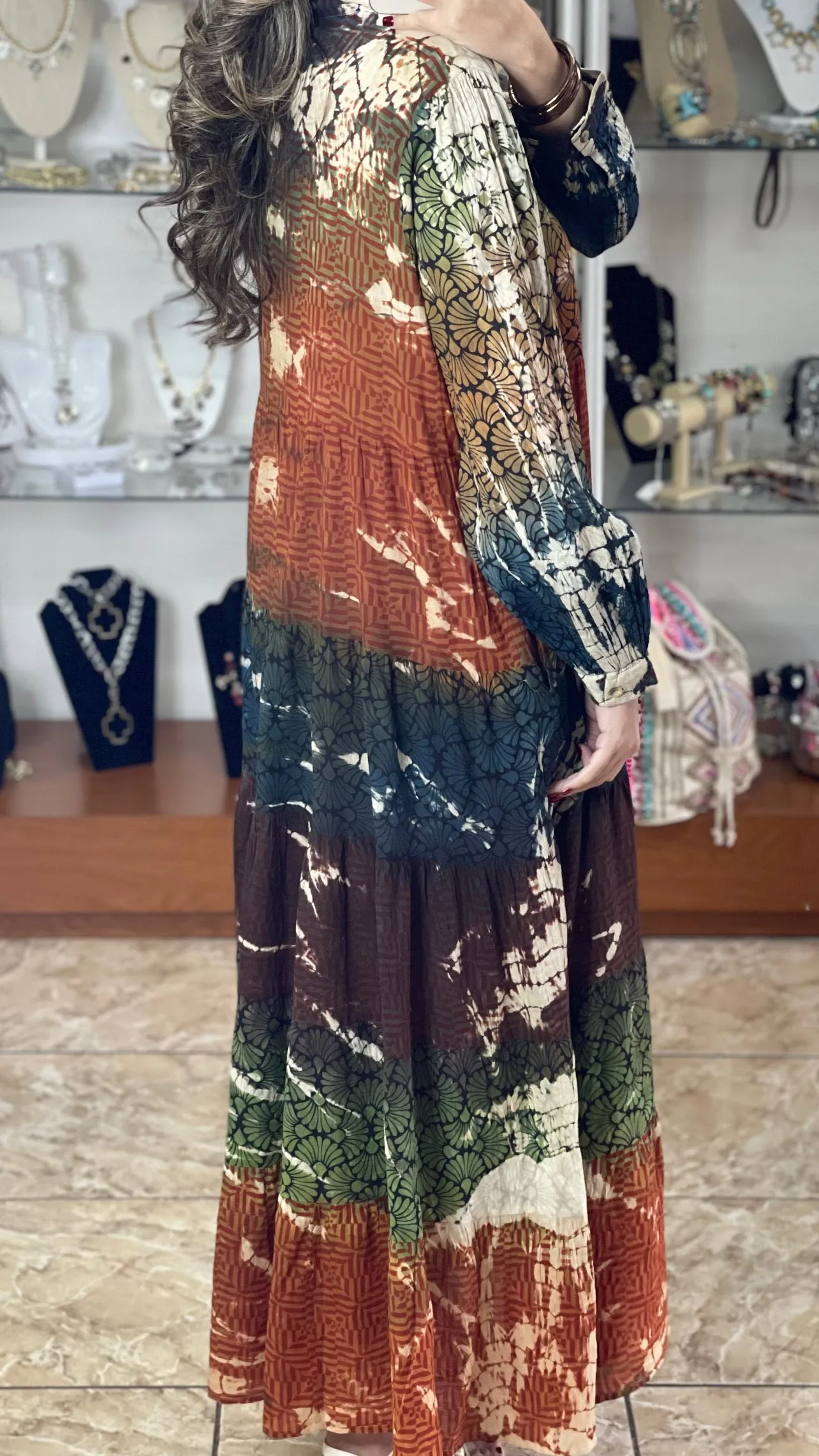 Earthy Tones OS Maxi Dress