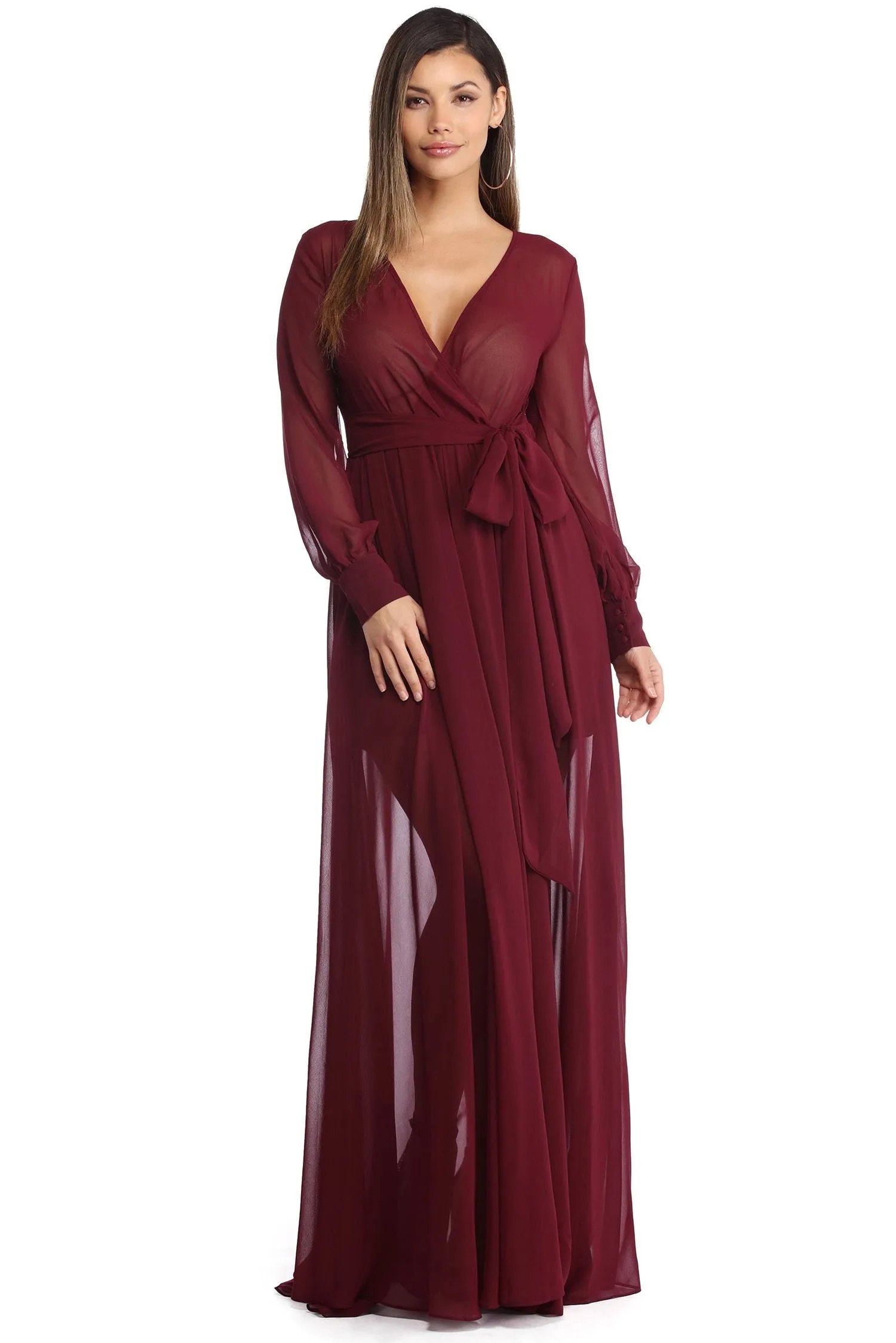 Emilia Chiffon Wrap Dress