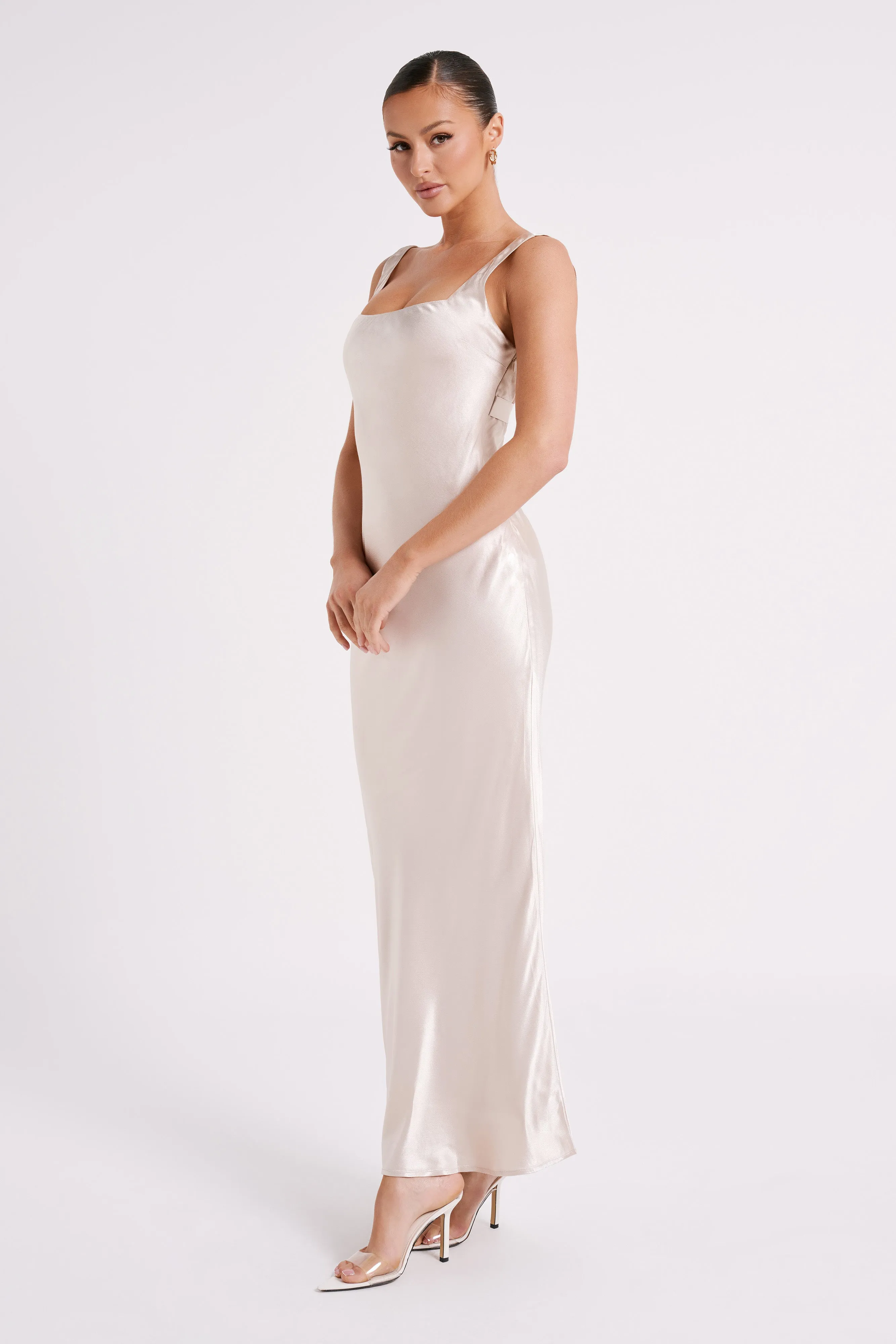 Ensley Satin Maxi Dress - Champagne