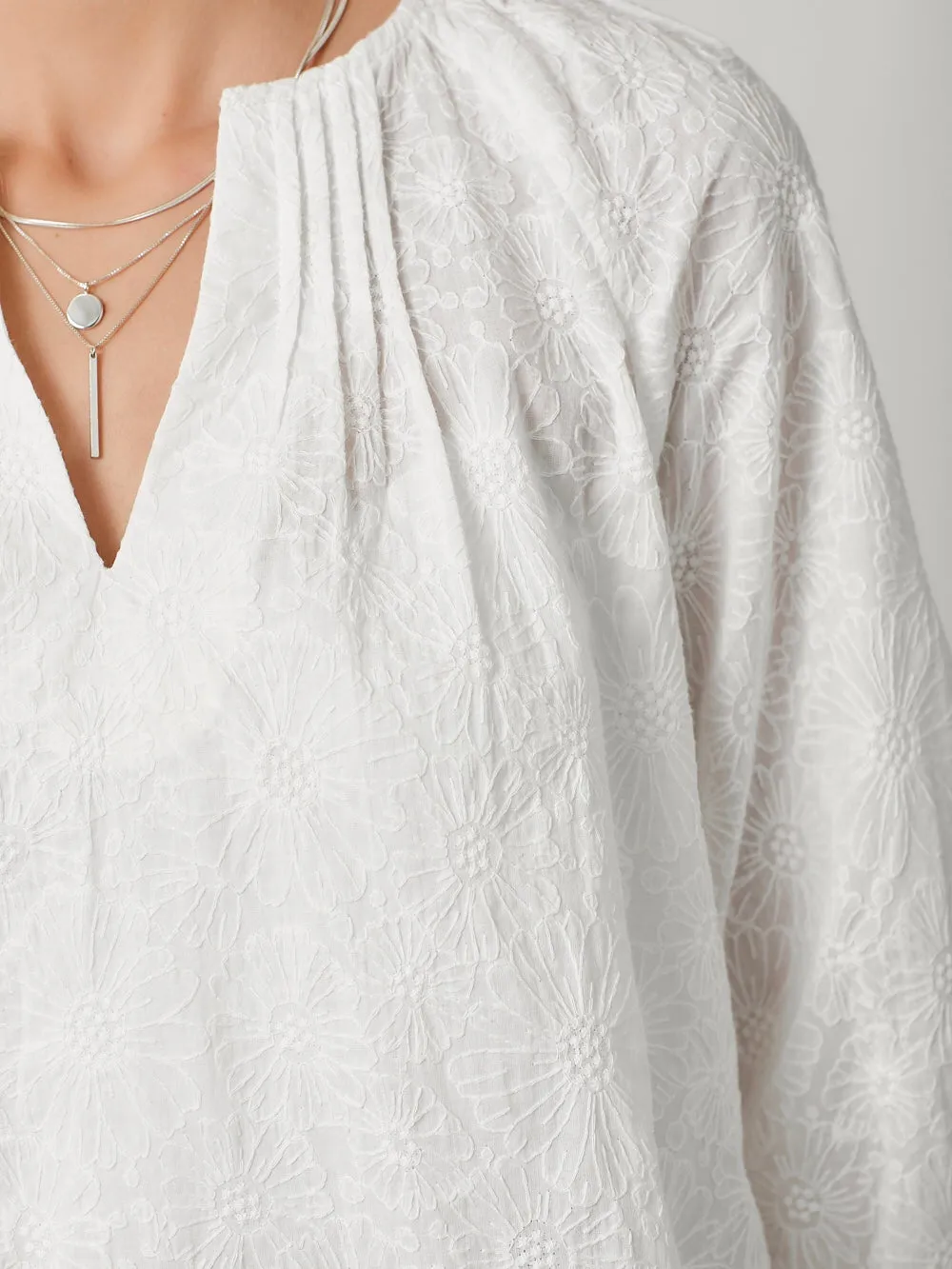 Estella Embroidered Top - Off White