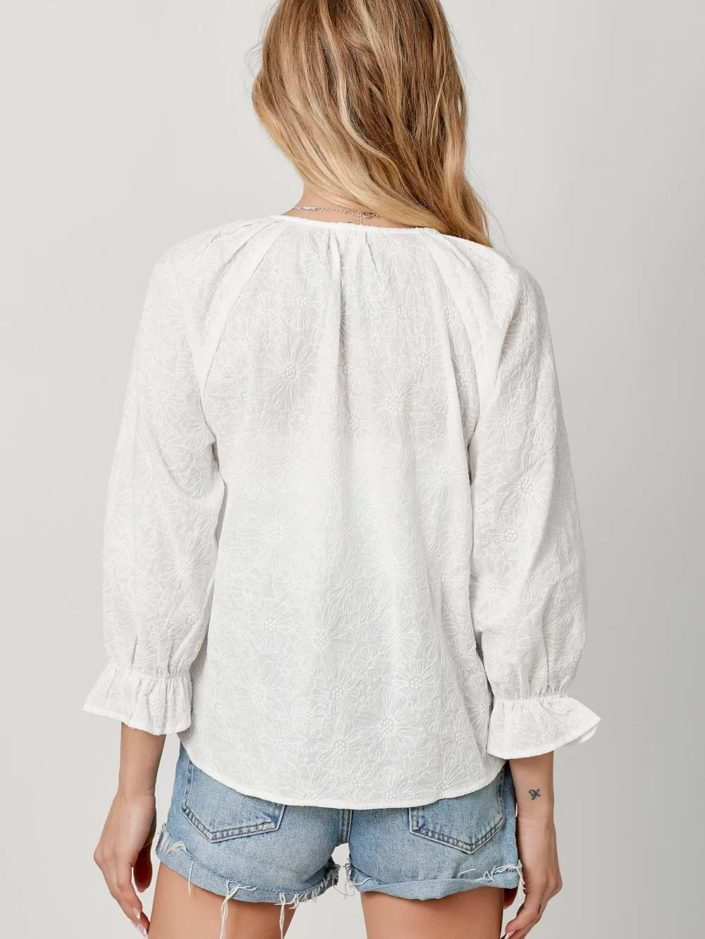 Estella Embroidered Top - Off White