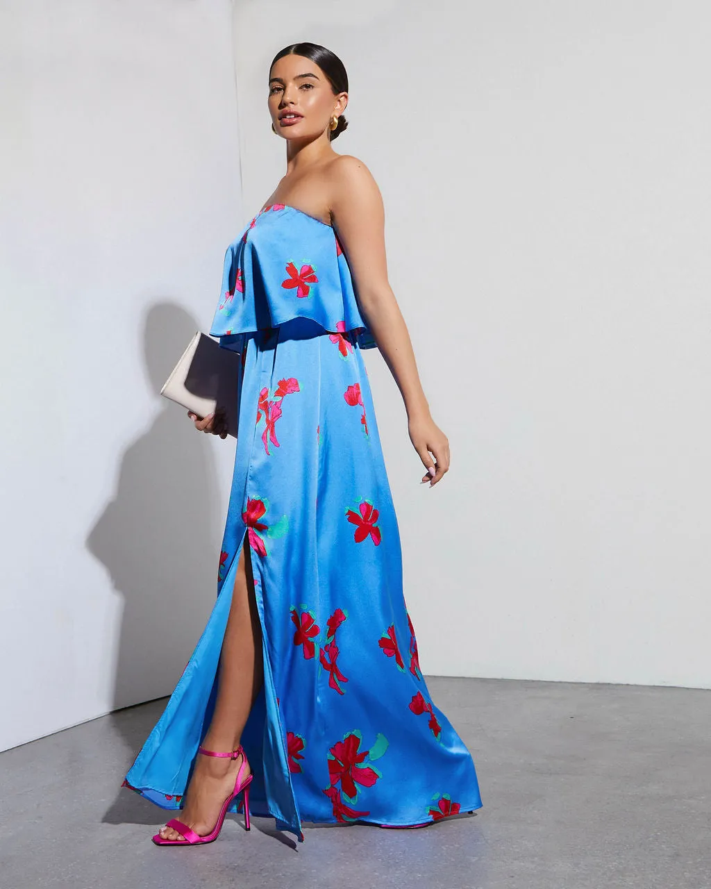 Fancy Plans Off The Shoulder Empire Maxi Dress