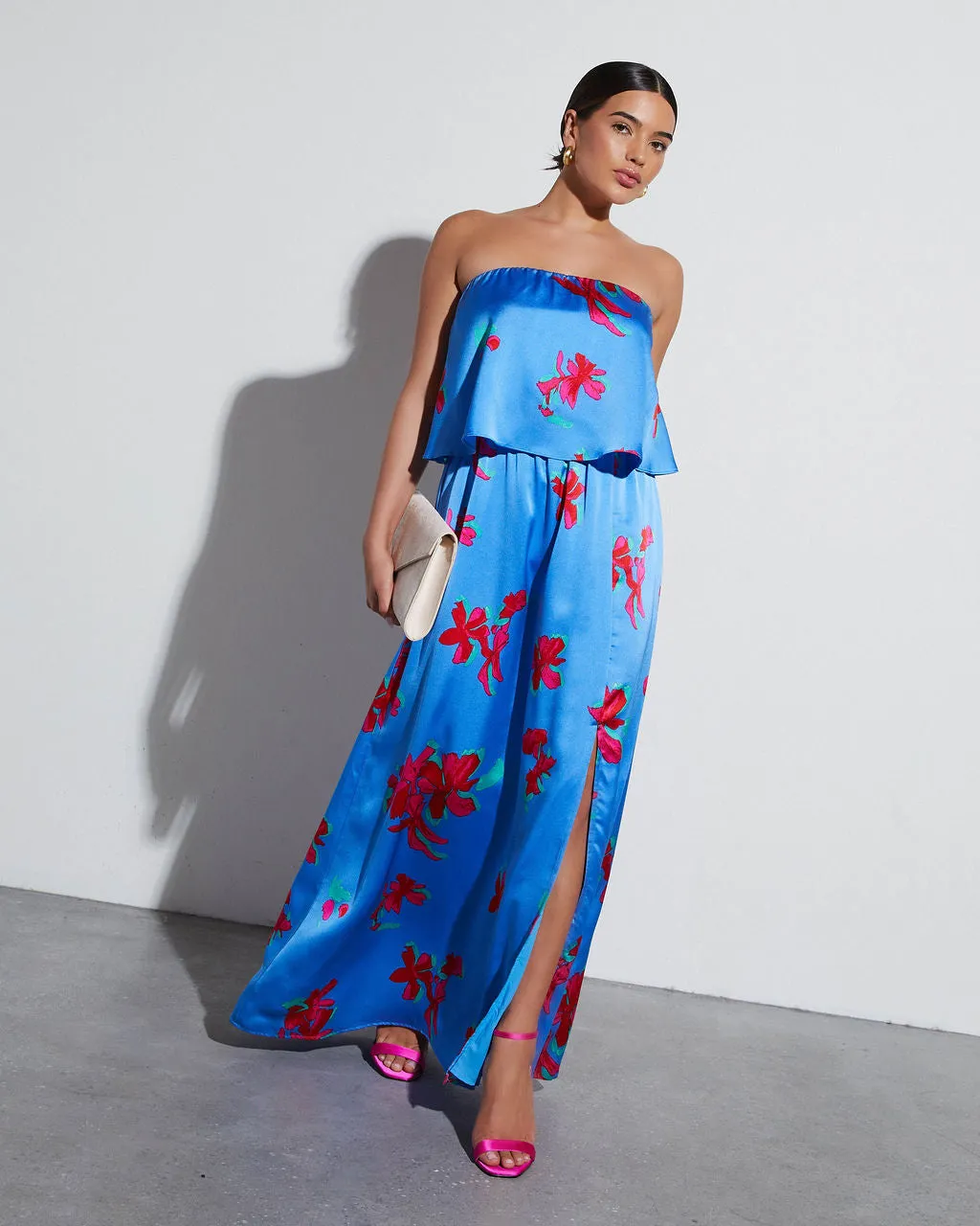 Fancy Plans Off The Shoulder Empire Maxi Dress