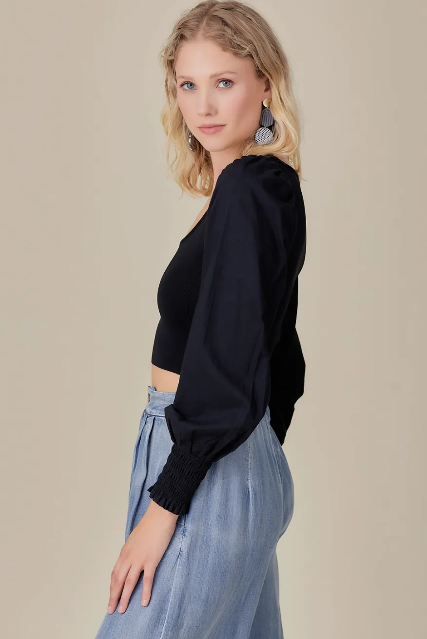 Fara Long Sleeve Crop Top