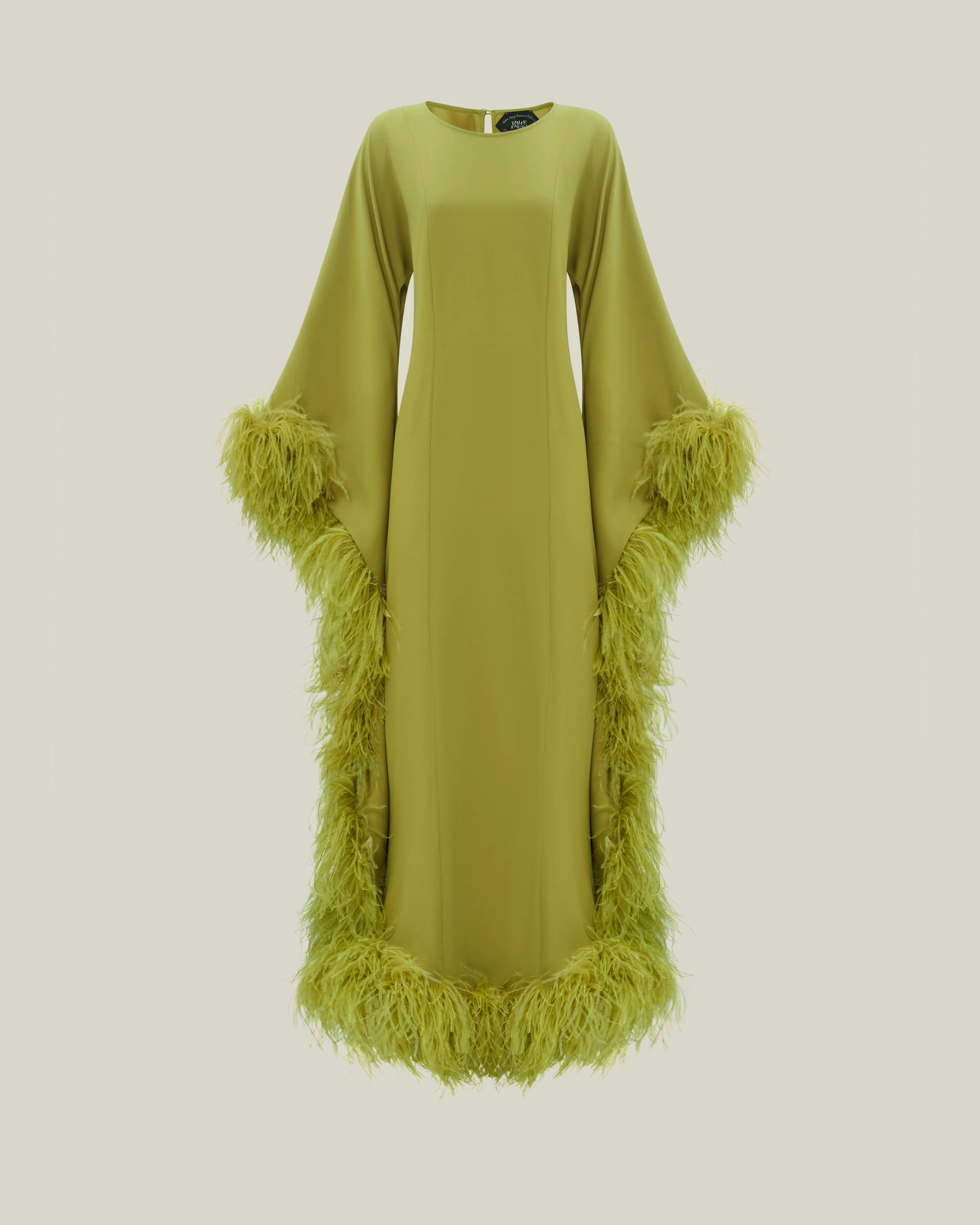 Feathered Moonbar Kaftan in Citron