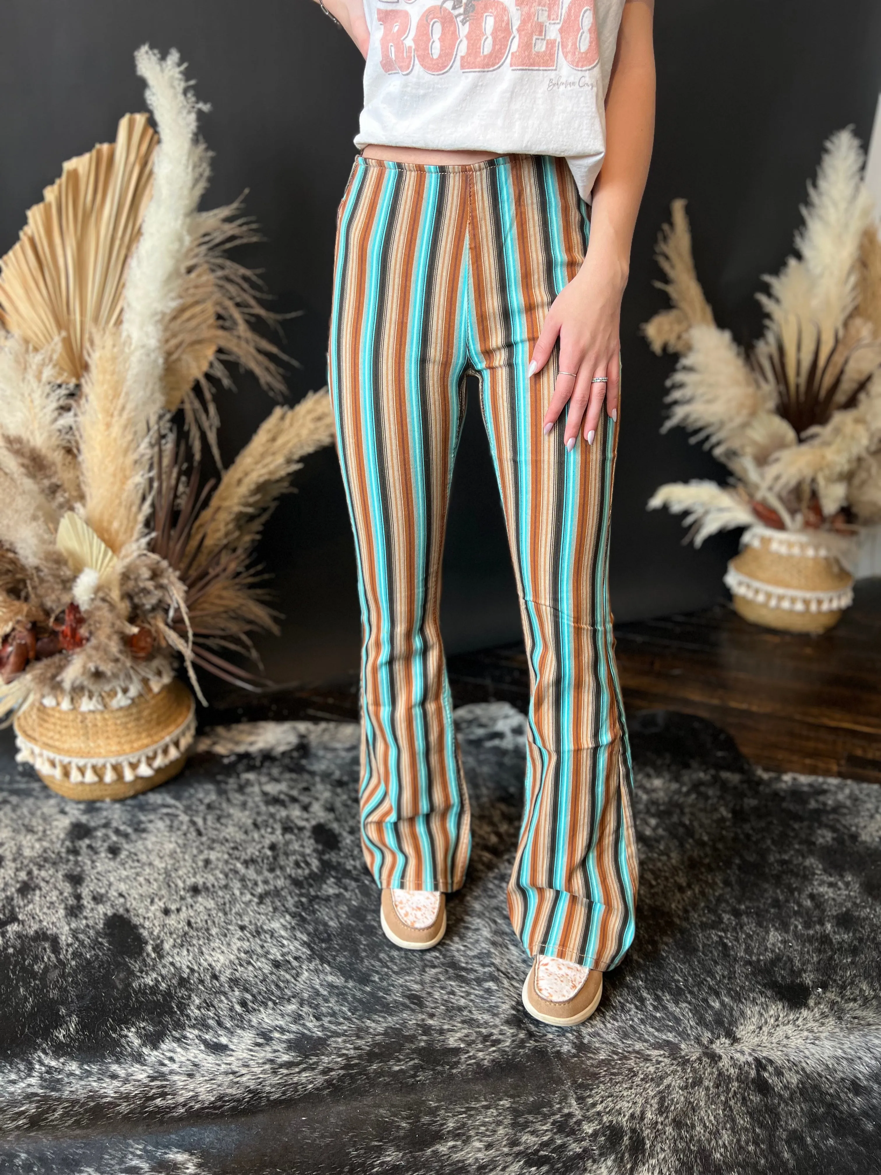 Final Sale ✨ Hunter Striped Pull on Flare Jeans