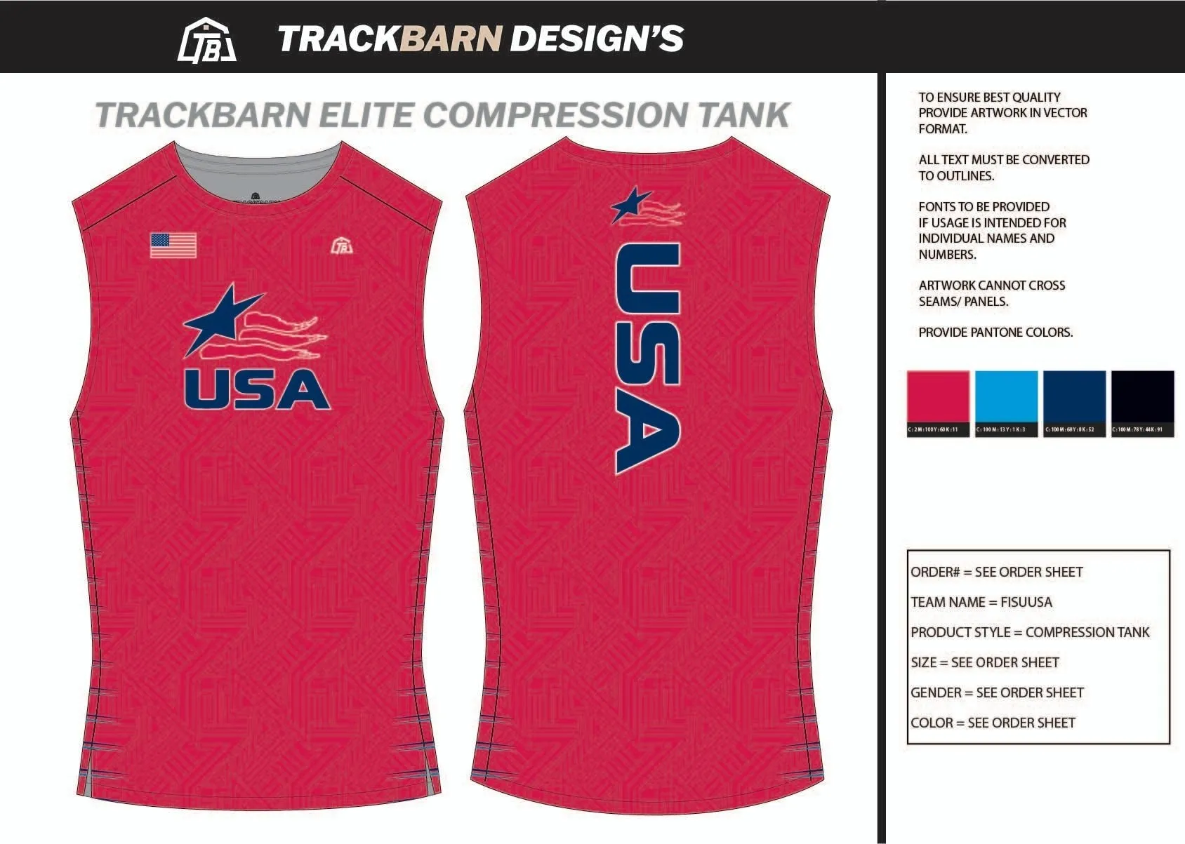 FISU-USA- Womens Compression Tank