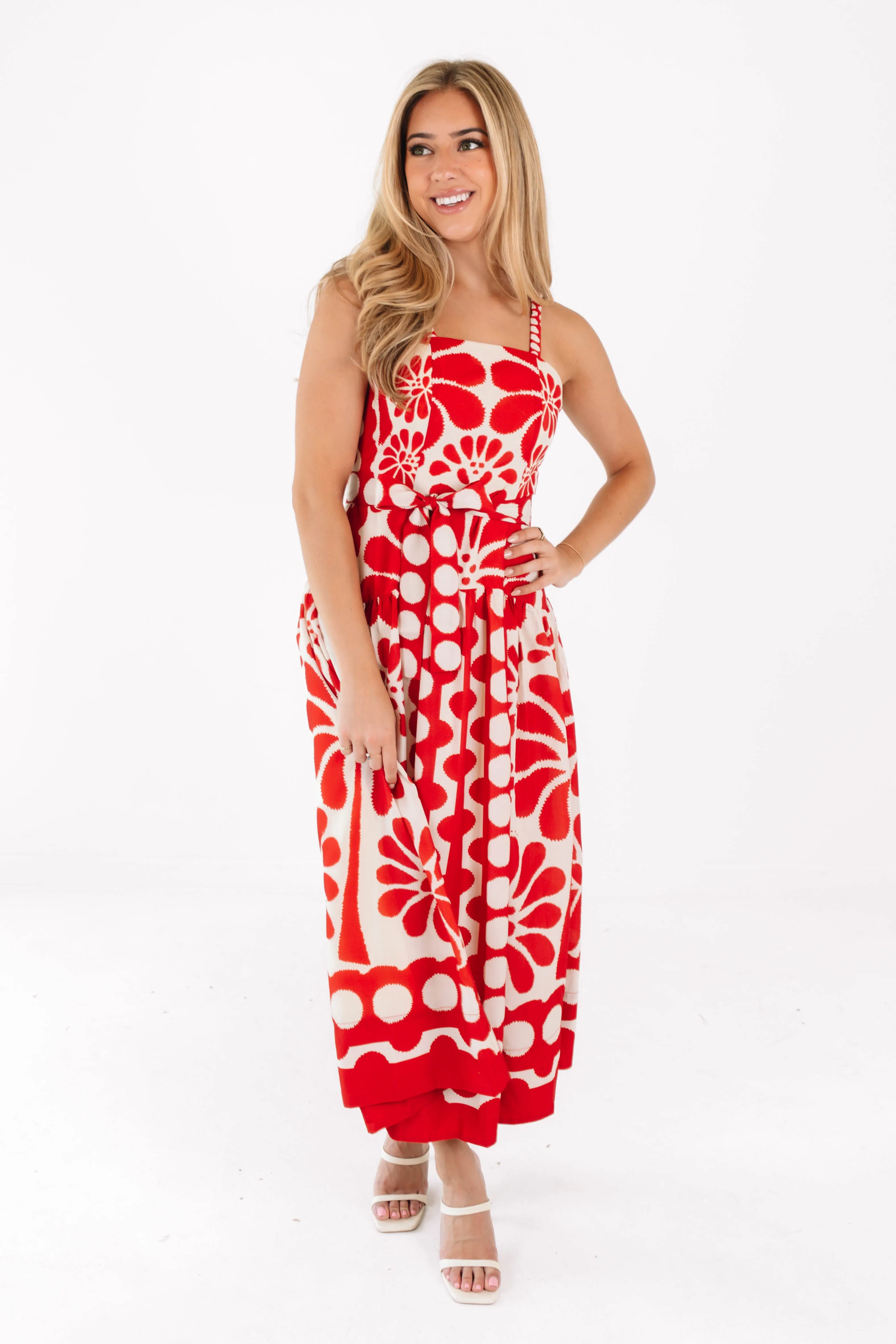 Focus On Me Midi Dress - Red