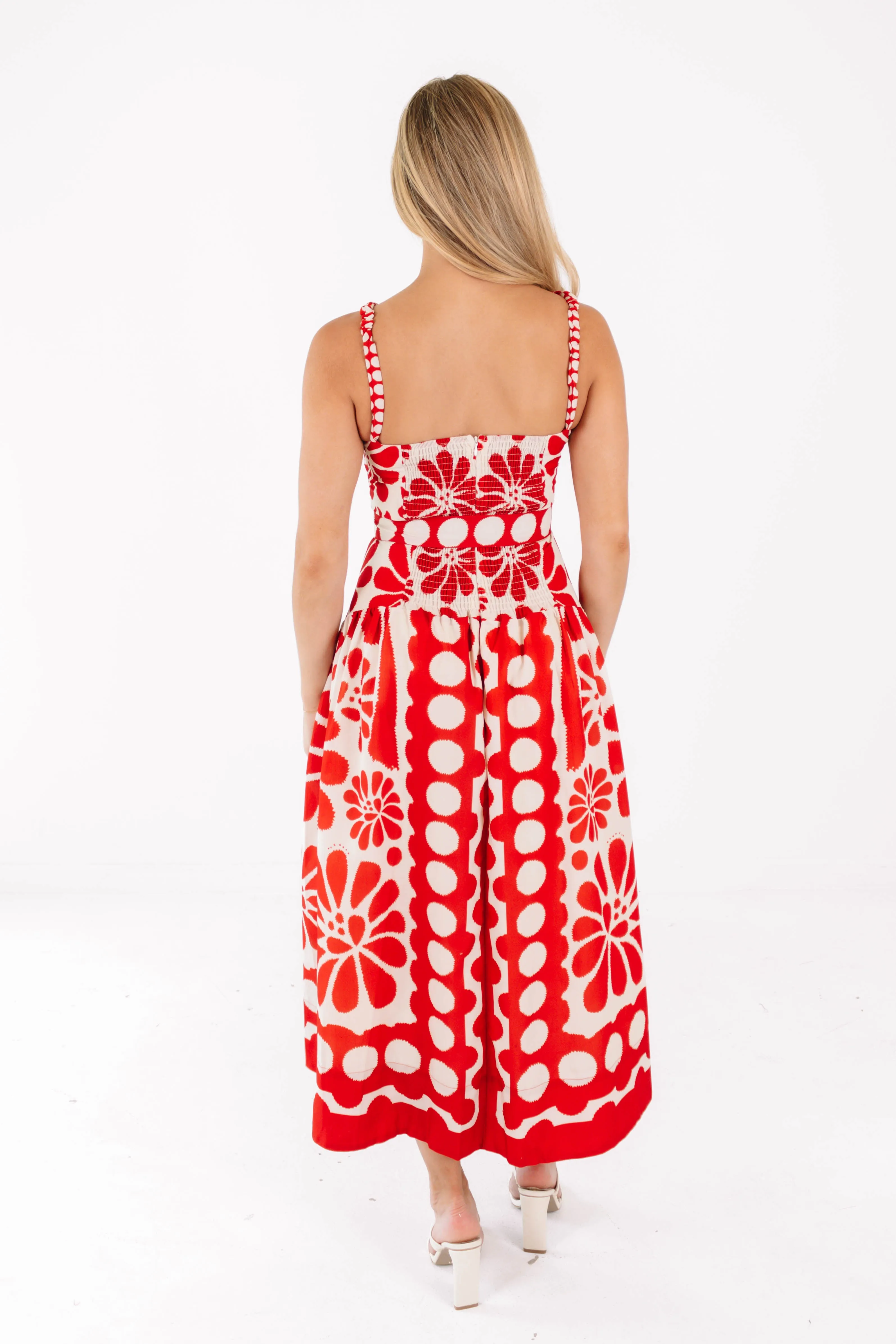 Focus On Me Midi Dress - Red