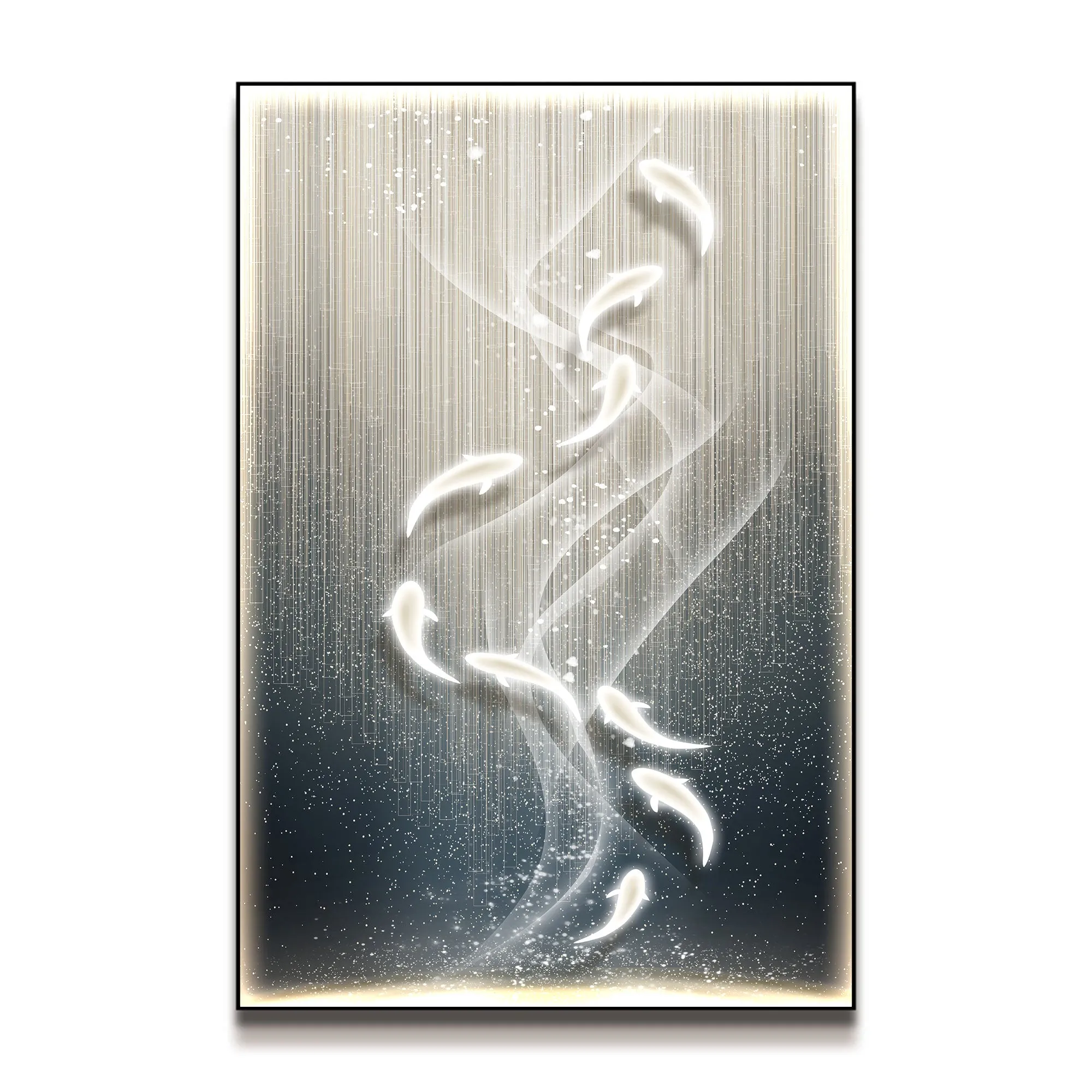 Futuristic Wall Art Nine Koi Fish V