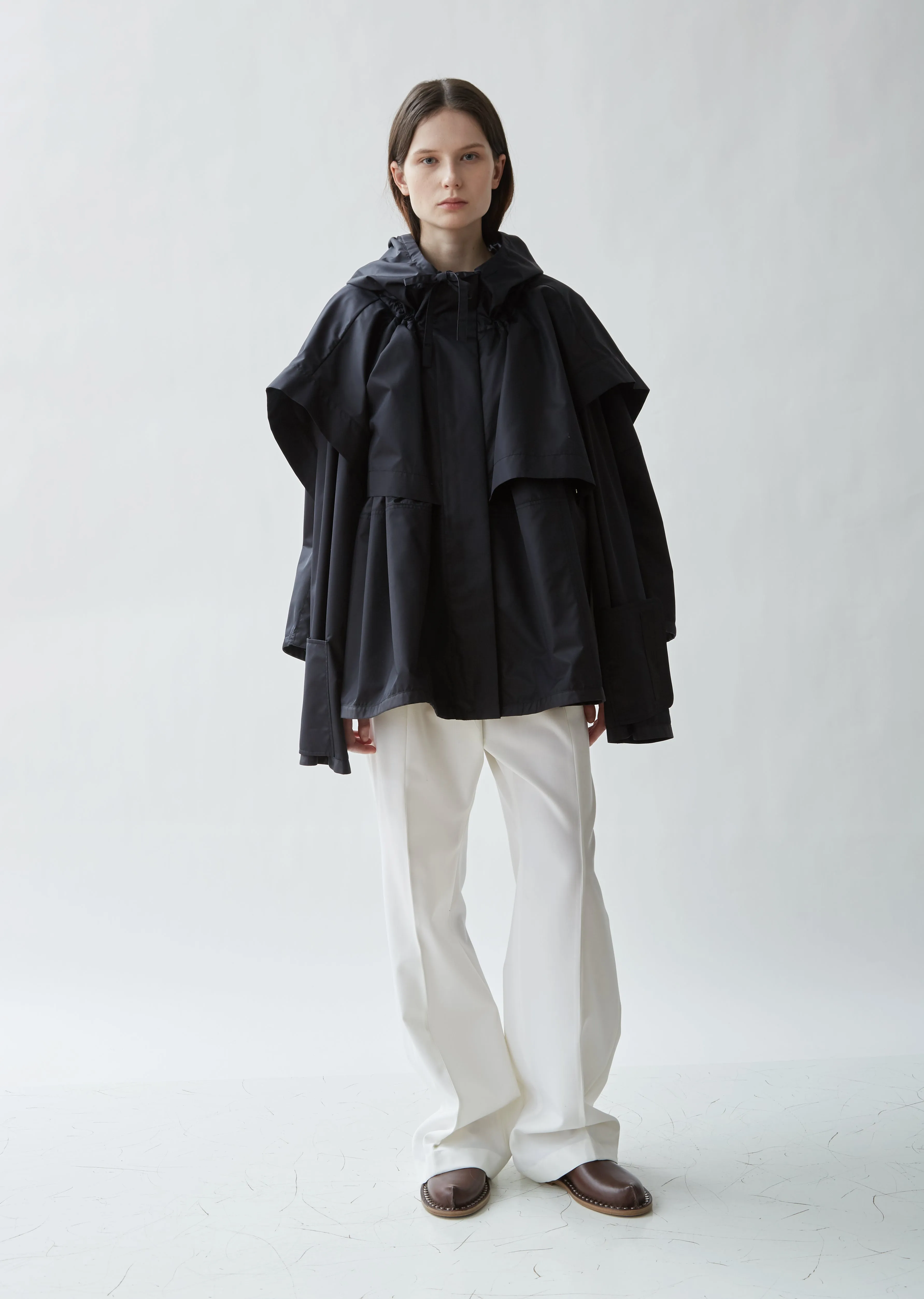 Geo Hooded Cape Jacket