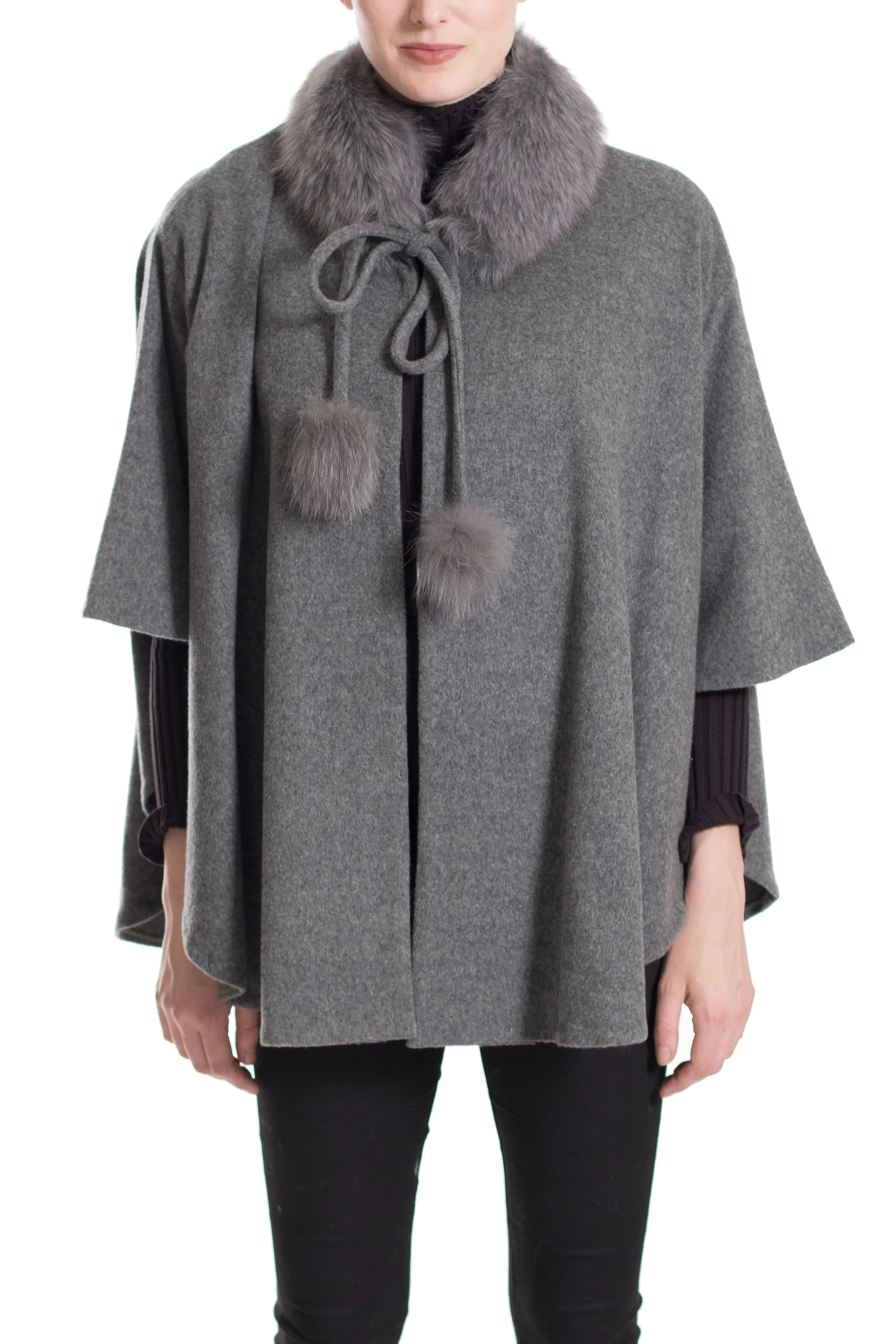 GERA - Cashmere Cape with Fox Fur