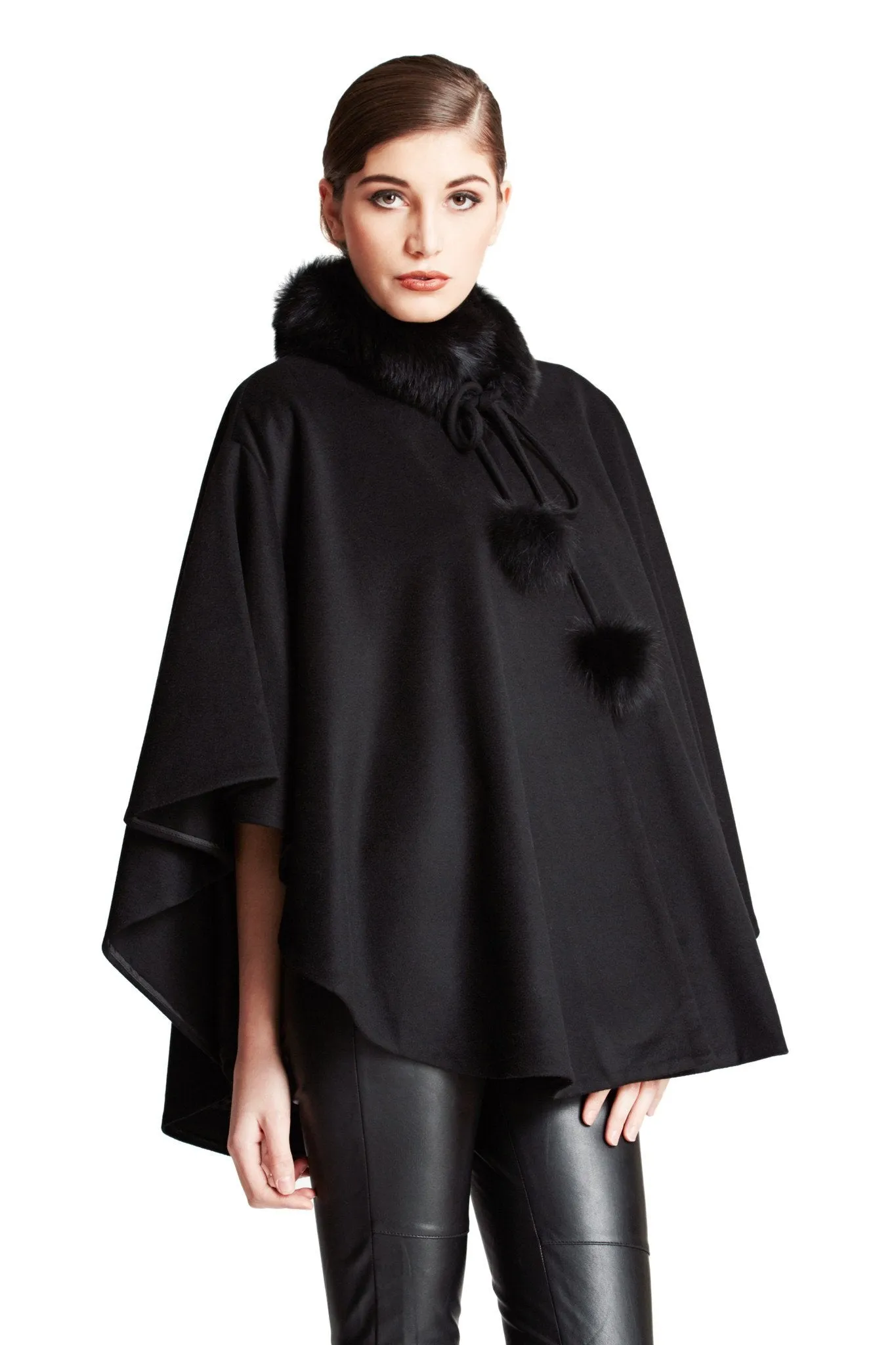 GERA - Cashmere Cape with Fox Fur