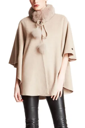 GERA - Cashmere Cape with Fox Fur